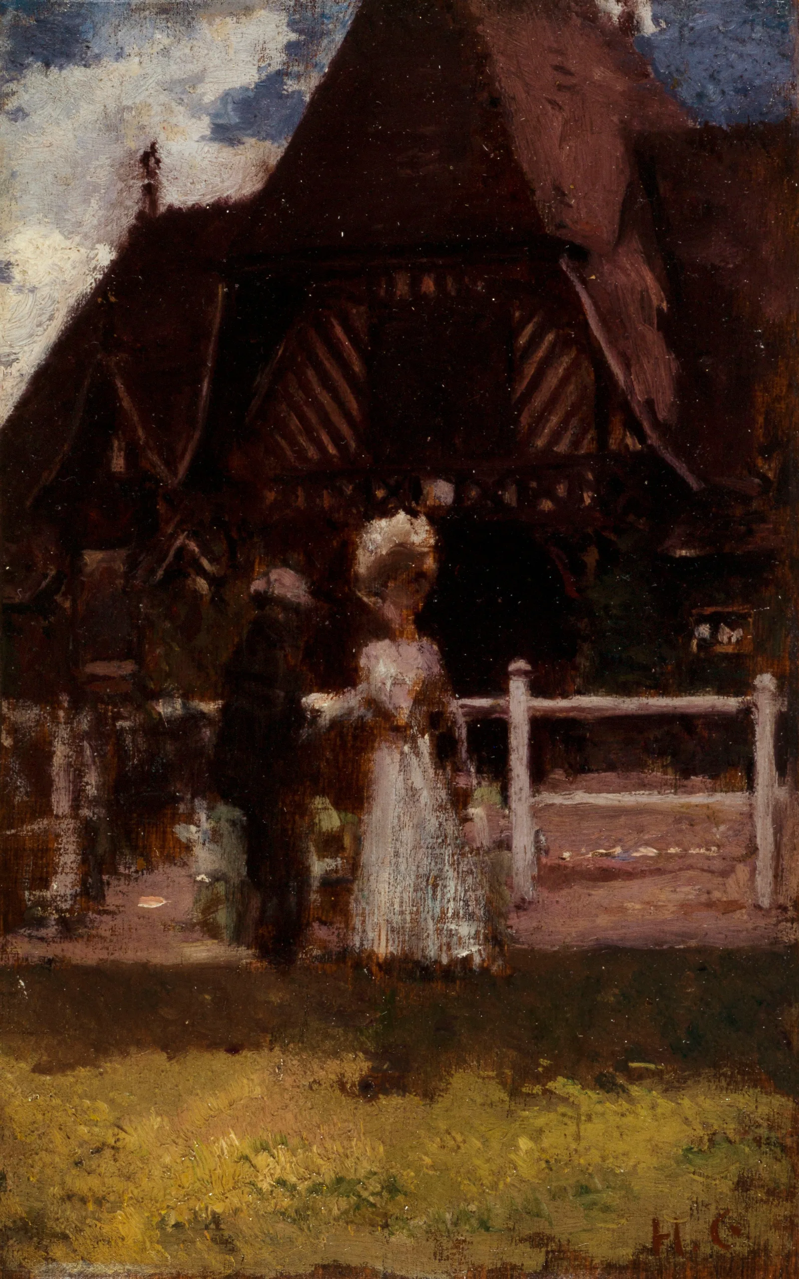 Etude Pour Un Tableau Non Identifie Montrant Lhippodrome De Deauville Wall Art by Henri Gervex - Canvas Print