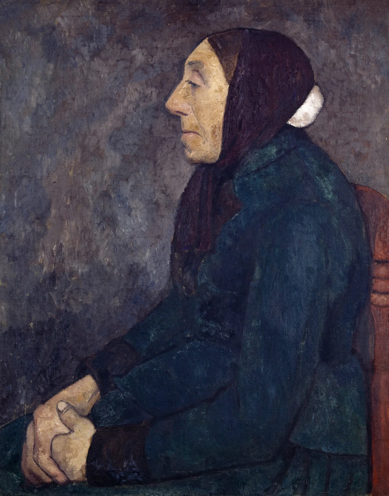 Sitting Old Peasant Woman Wall Art by Paula Modersohn-Becker - Canvas Print