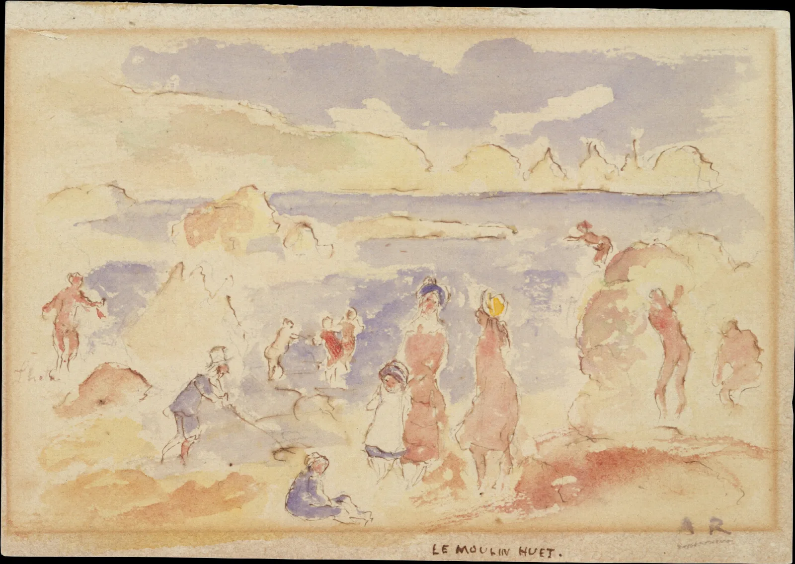 Beach Scene 11 Wall Art by Pierre-Auguste Renoir - Canvas Print