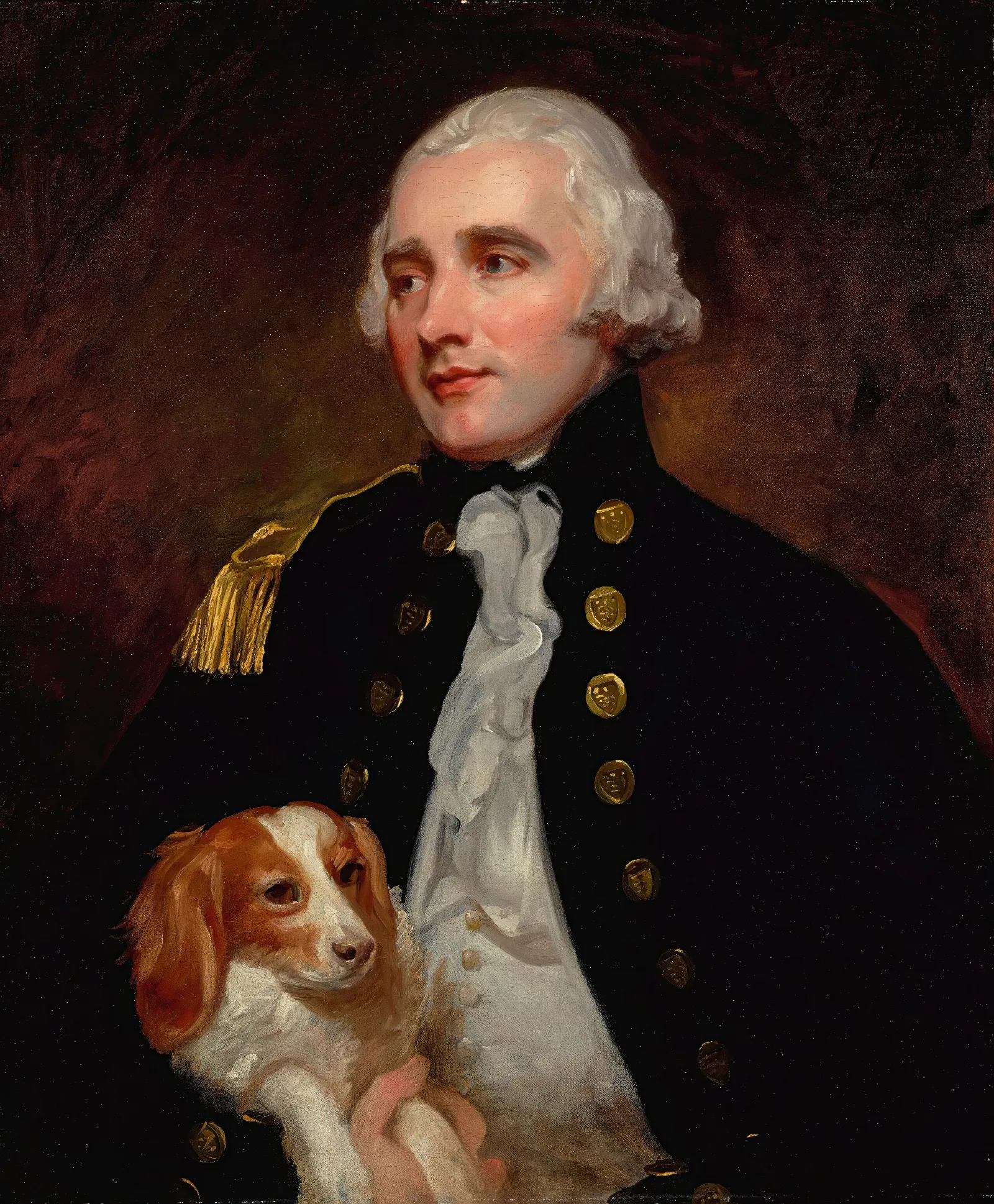 Portrait Of An Officer Of The Corps Of Engineers Half Length Formerly Identified As Sir George Grey Wall Art by George Romney - Canvas Print