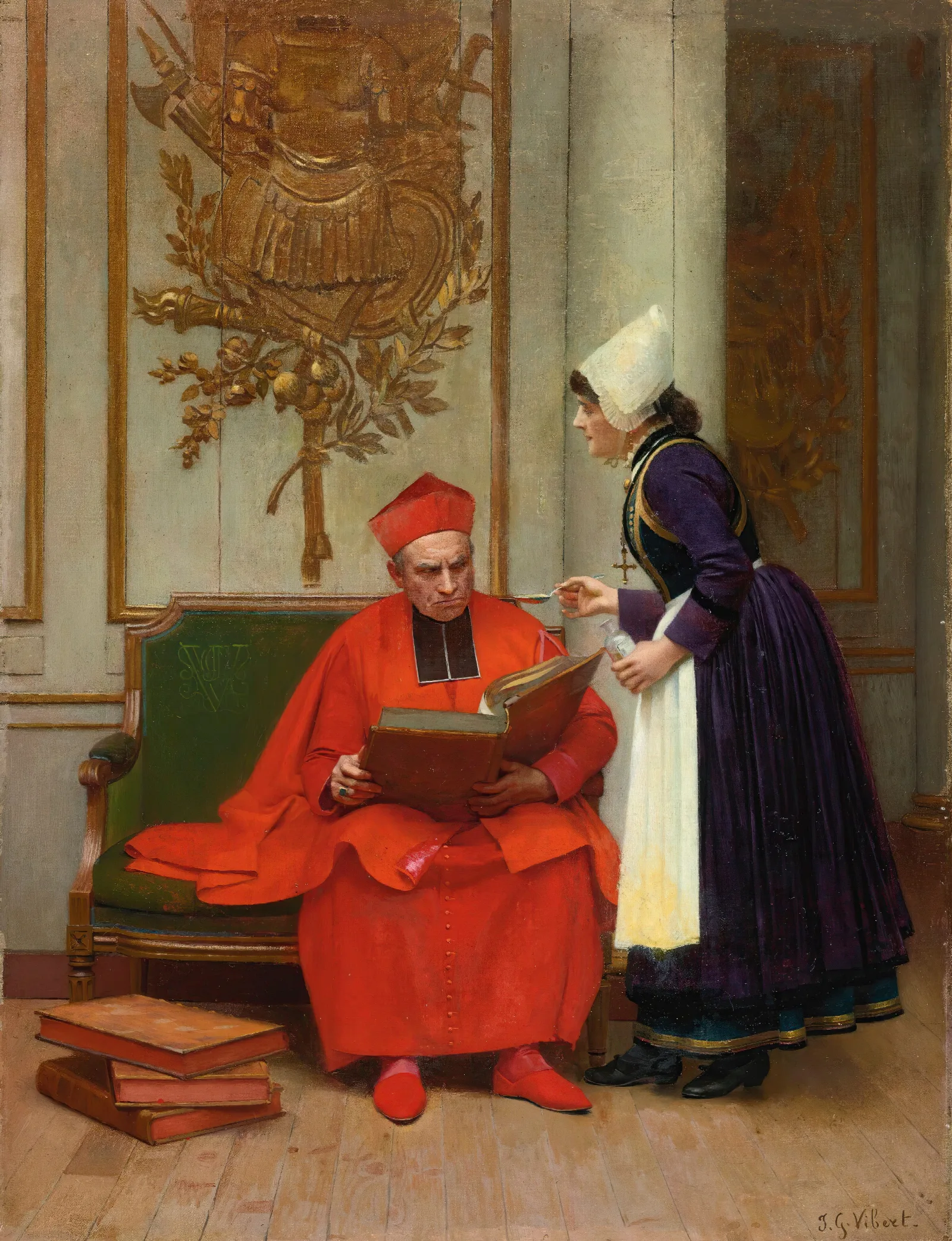 Tough Medicine Wall Art by Jehan Georges Vibert - Canvas Print