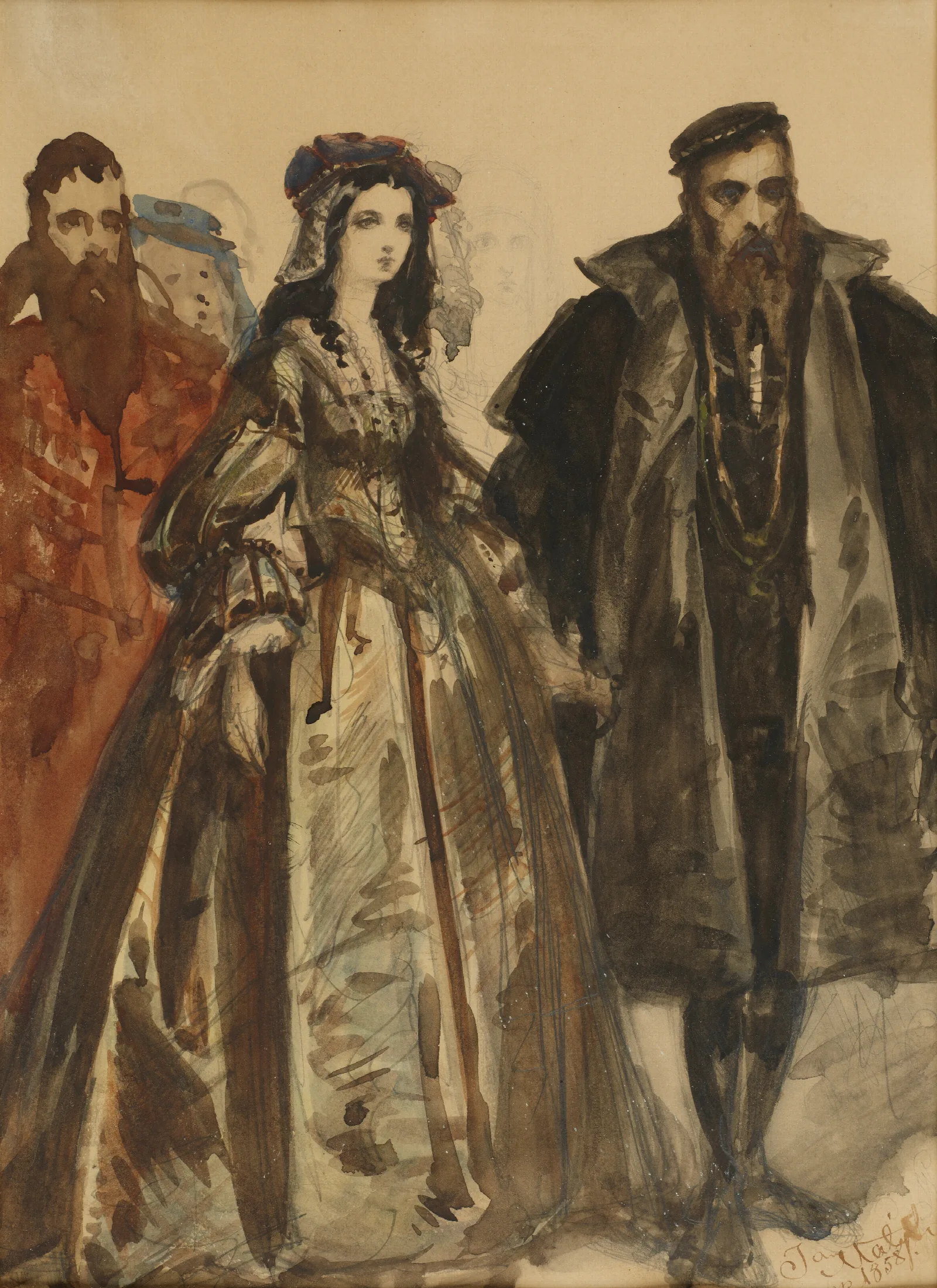 Zygmunt Ii August And Barbara Wall Art by Jan Matejko - Canvas Print