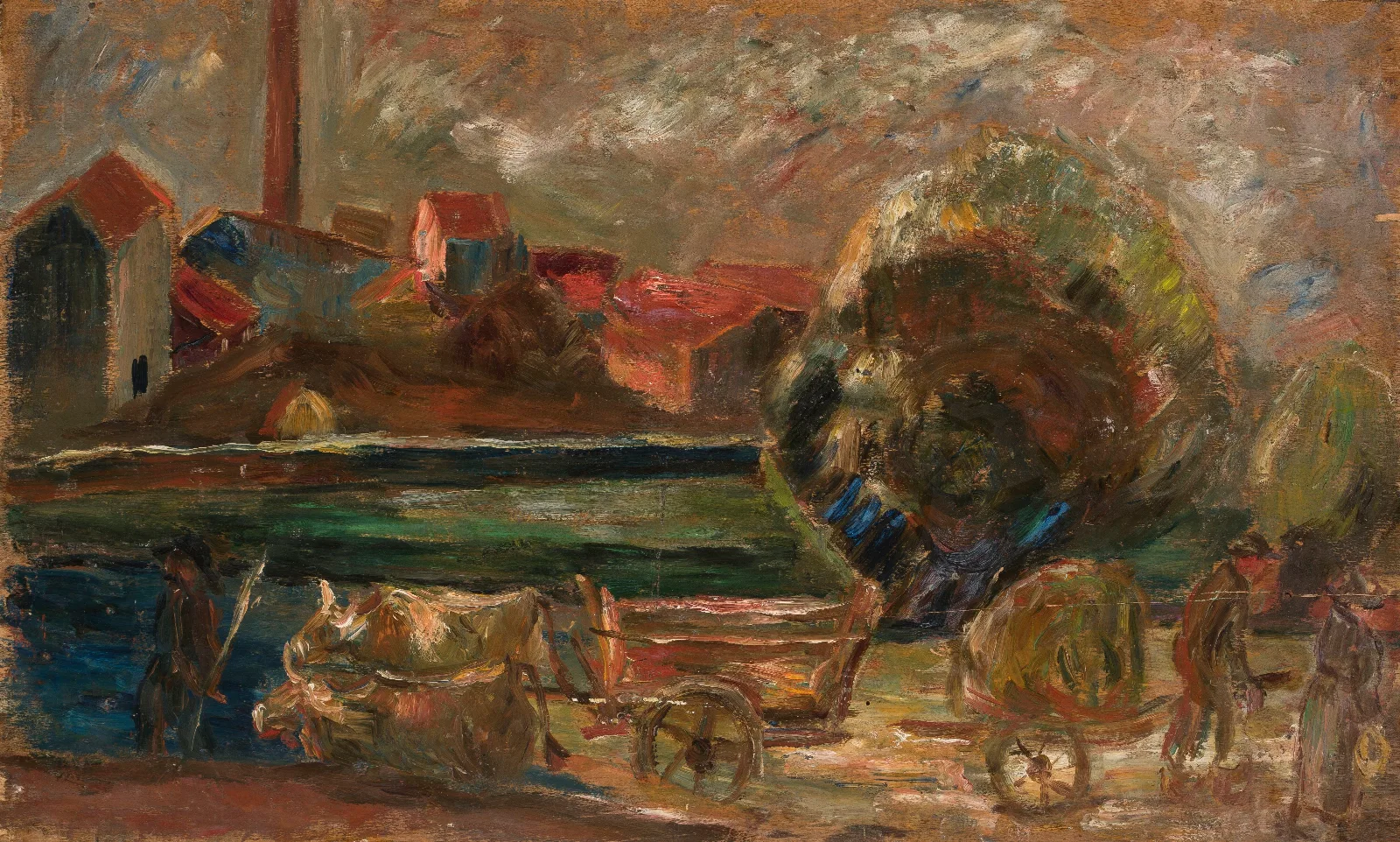 Landscape With A Factory Chimney Wall Art by Tadeusz Makowski - Canvas Print