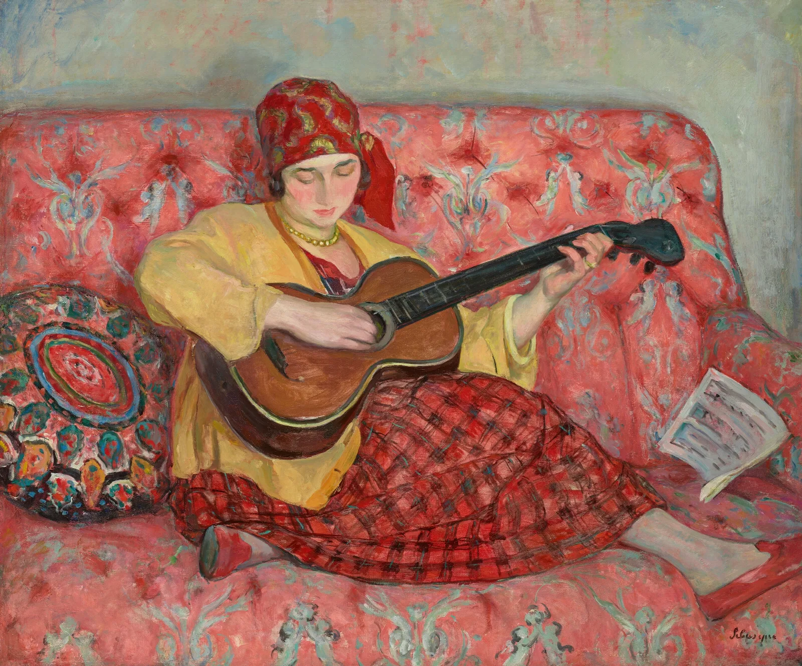 Nono A La Guitare Wall Art by Henri Lebasque - Canvas Print