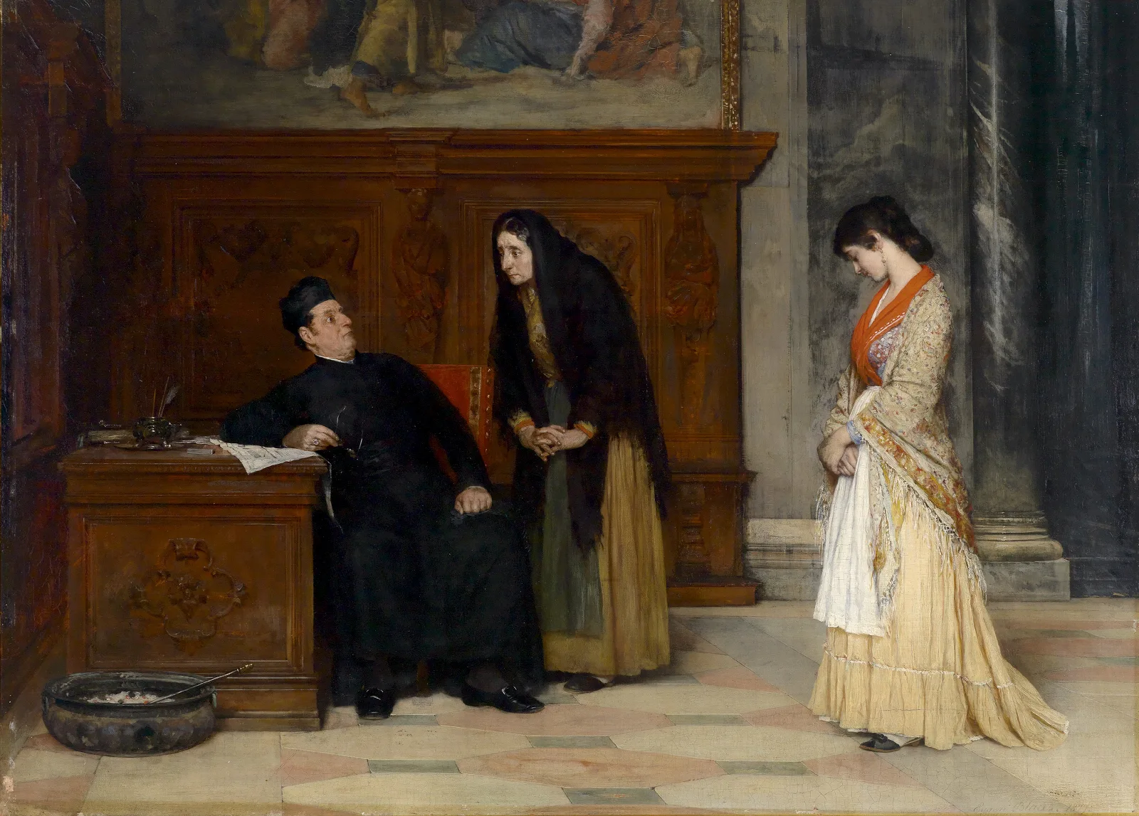 In Der Sakristei Wall Art by Eugen von Blaas - Canvas Print