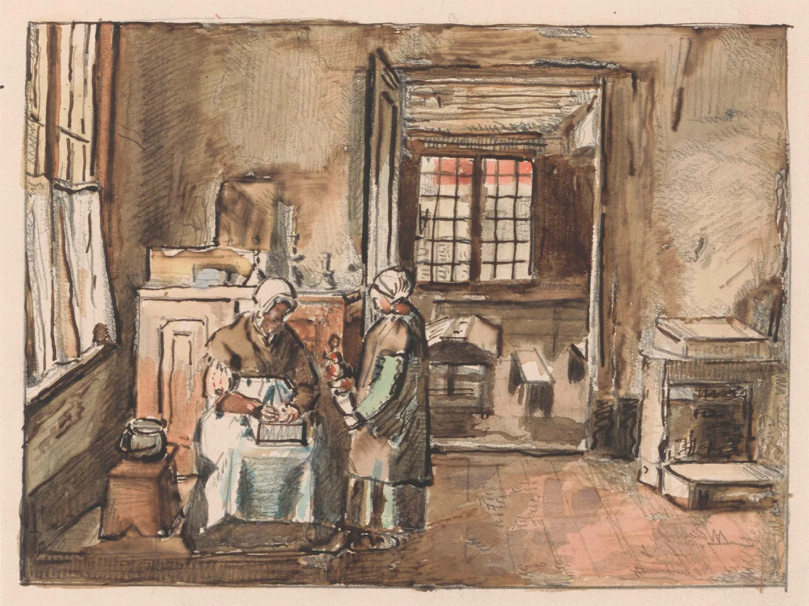 Grandmothers Feast 2 Wall Art by Henri de Braekeleer - Canvas Print