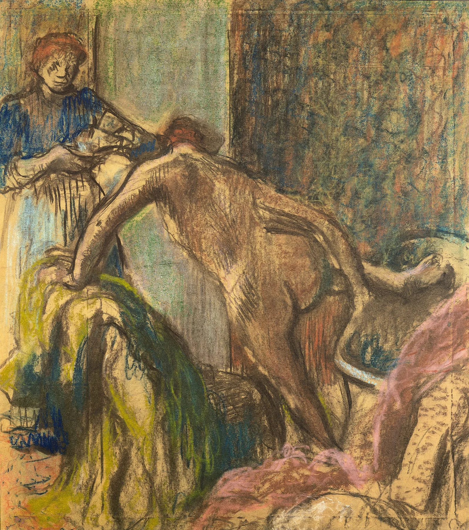 Breakfast After The Bath Wall Art by Edgar Degas - Canvas Print