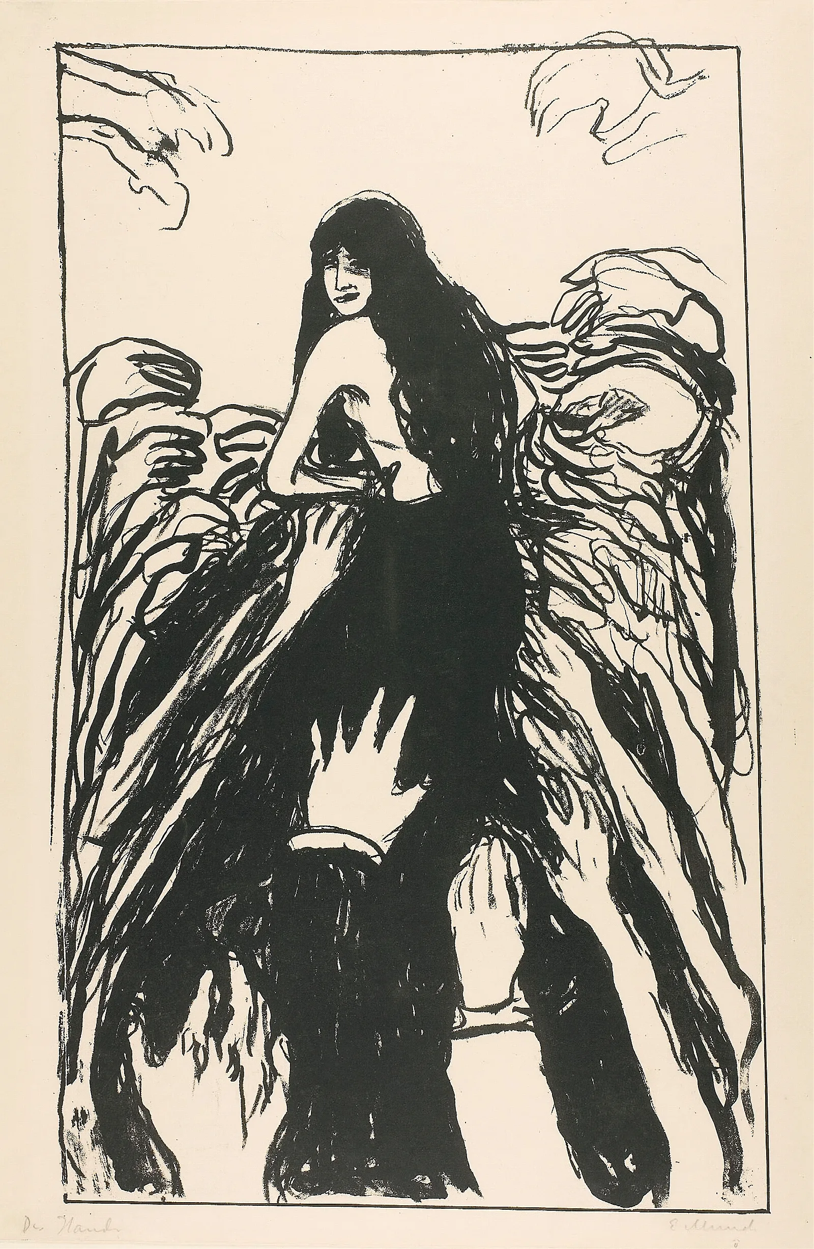 The Hands Wall Art by Edvard Munch - Canvas Print