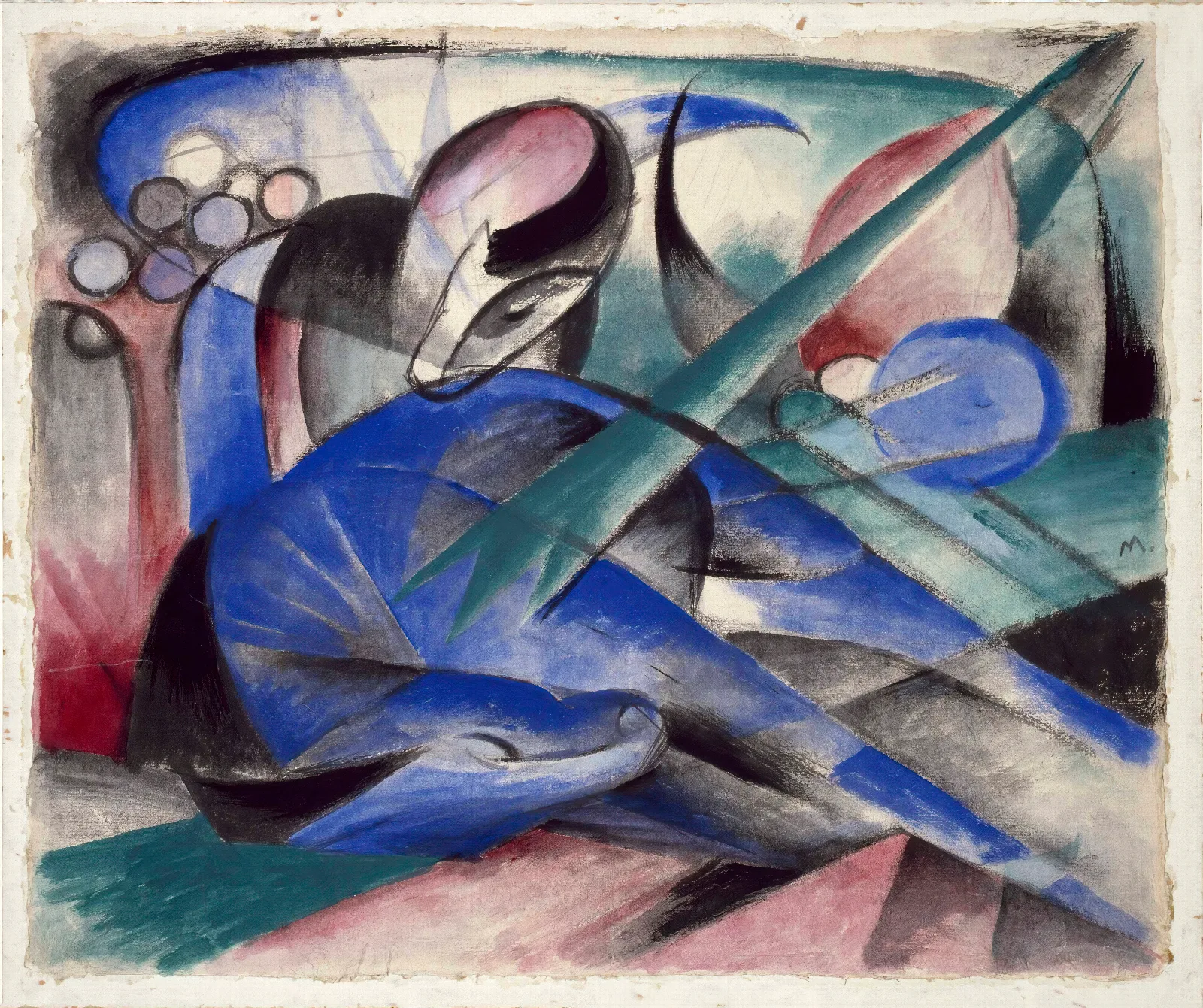 Dreaming Horse Wall Art by Franz Marc - Canvas Print