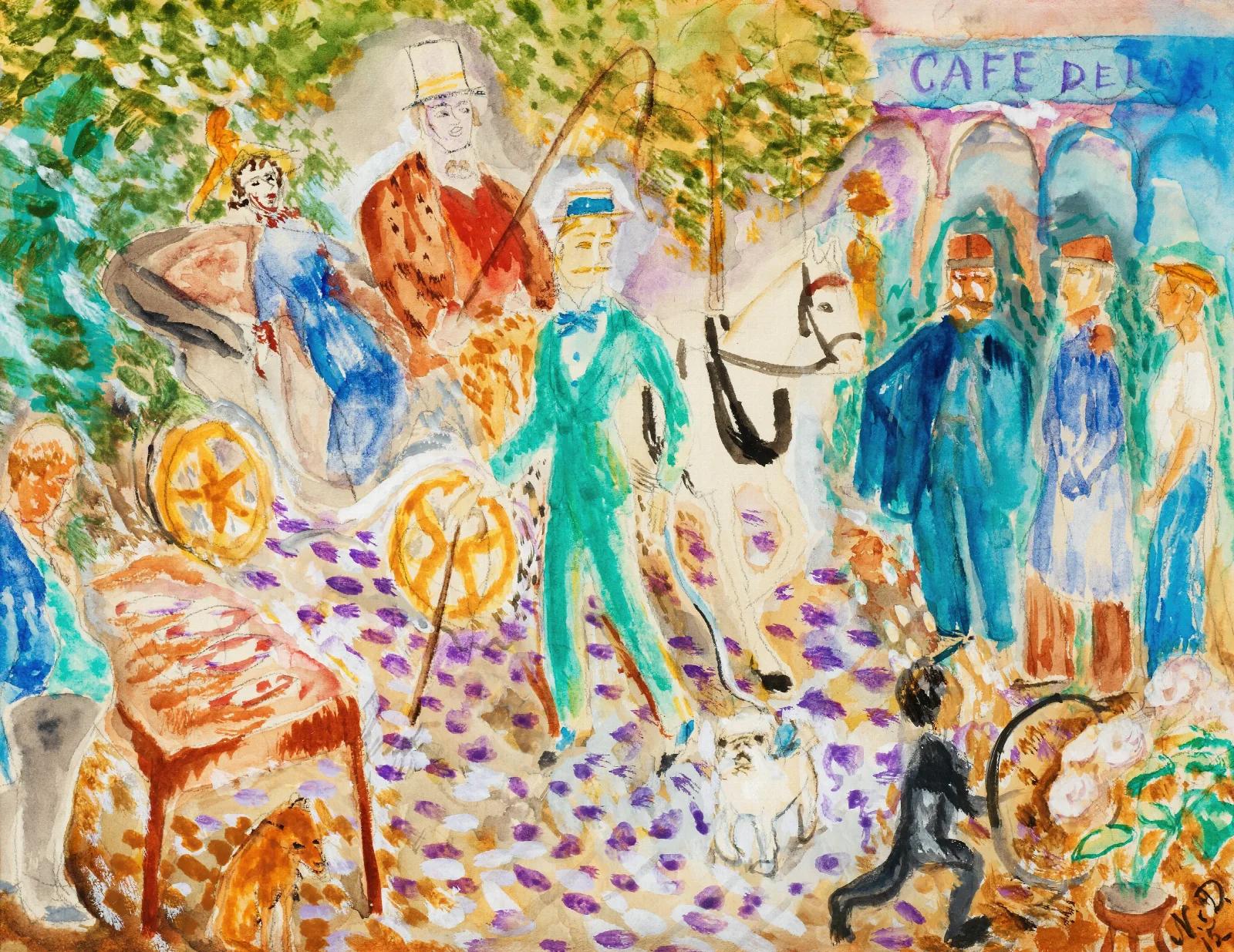 Parisergata Wall Art by Nils Dardel - Canvas Print