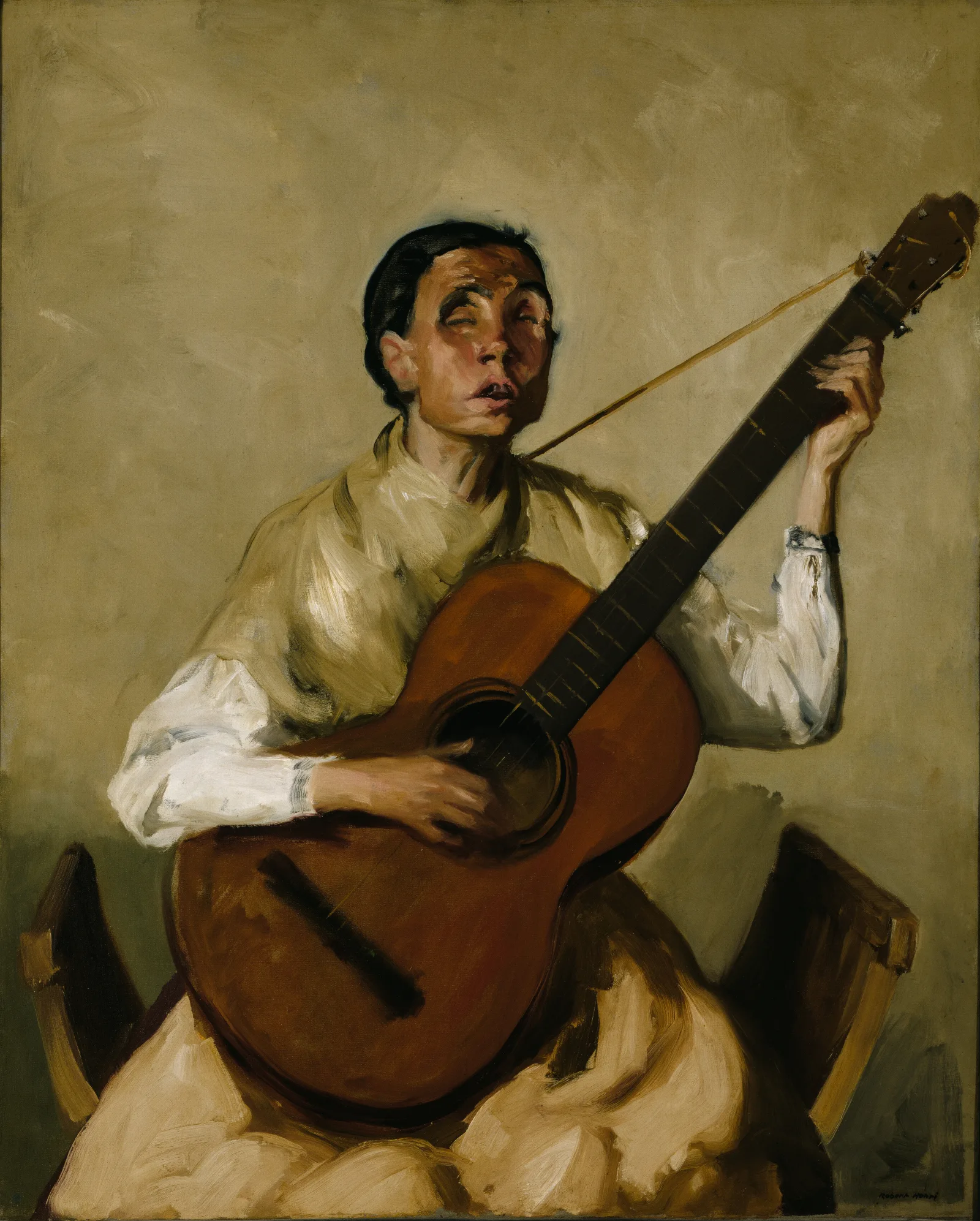 Blind Spanish Singer Wall Art by Robert Henri - Canvas Print