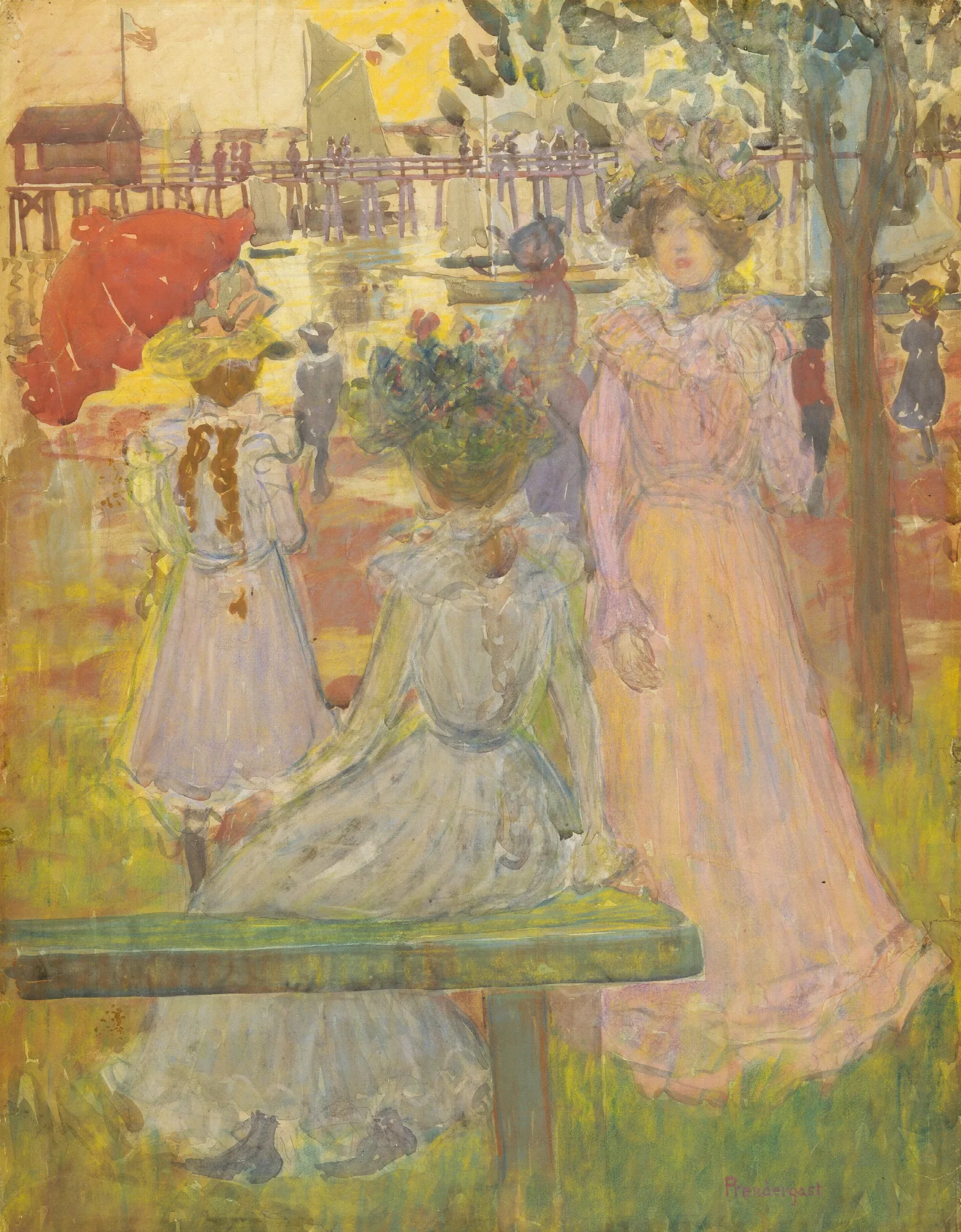 Late Afternoon Summer Wall Art by Maurice Prendergast - Canvas Print