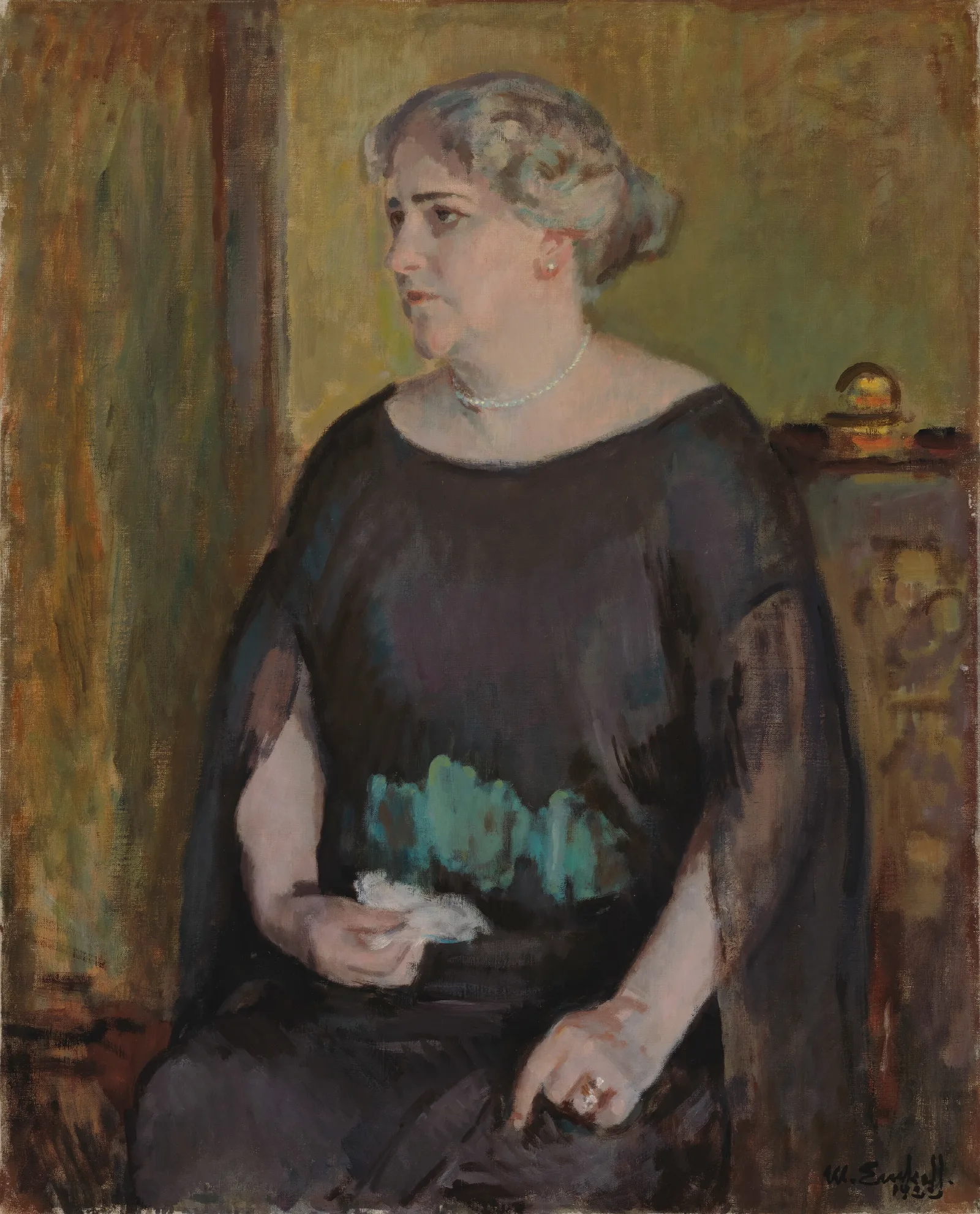 Portrait Of Mrs Lydia Keirkner Wall Art by Magnus Enckell - Canvas Print