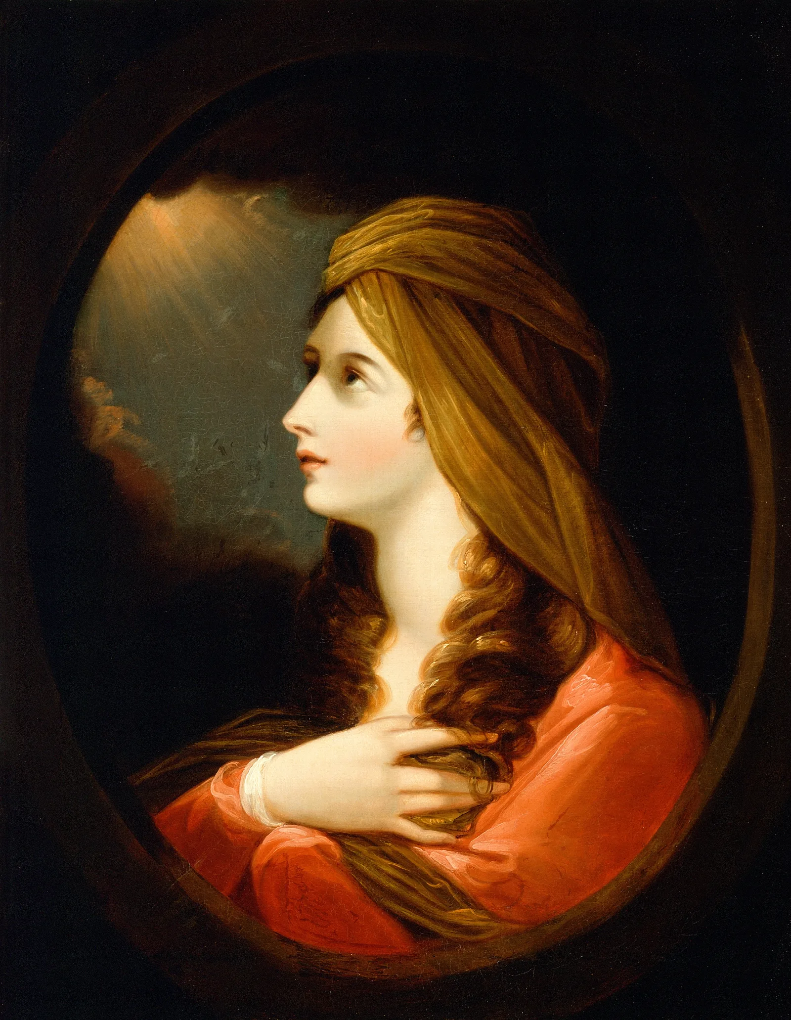 Portrait Of A Lady 4 Wall Art by Benjamin West - Canvas Print