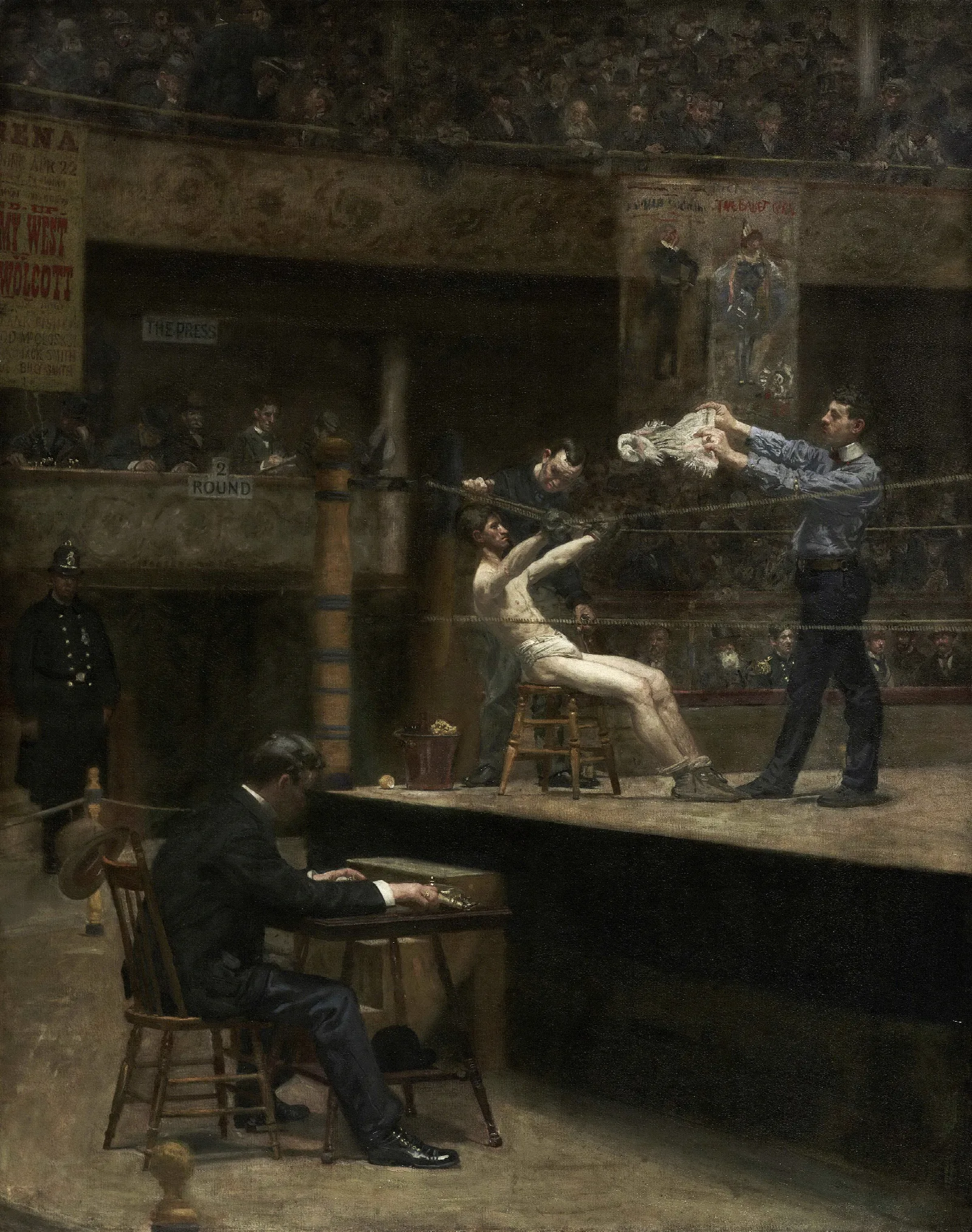 Between Rounds Wall Art by Thomas Eakins - Canvas Print