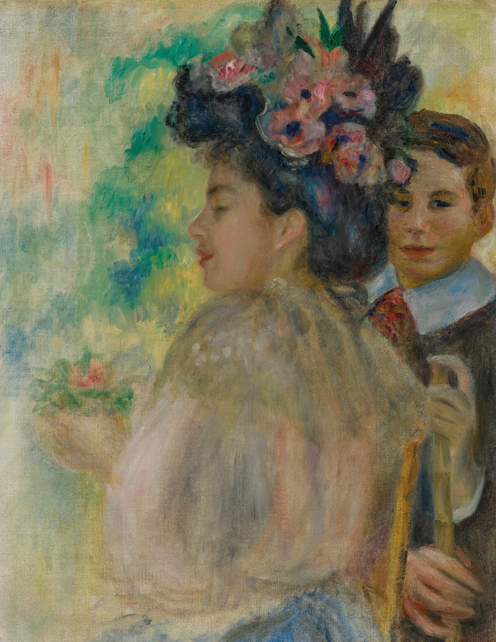 Le Chapeau Fleuri Wall Art by Pierre-Auguste Renoir - Canvas Print