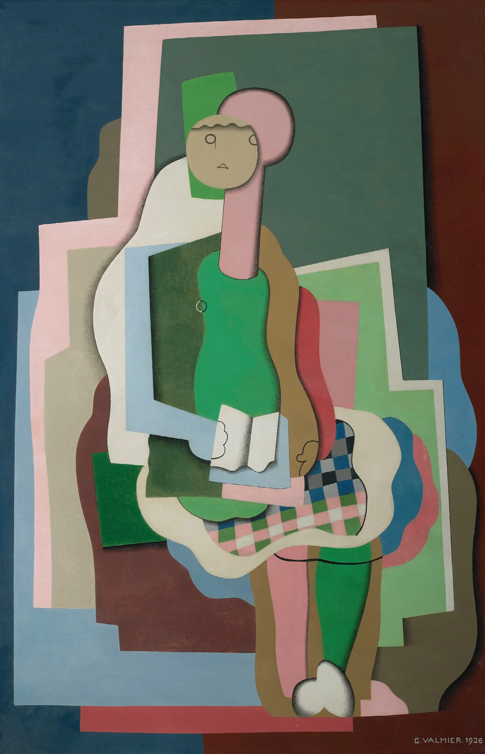 Jeune Fille Assise Portrait De La Fille De Lartiste Wall Art by Georges Valmier - Canvas Print
