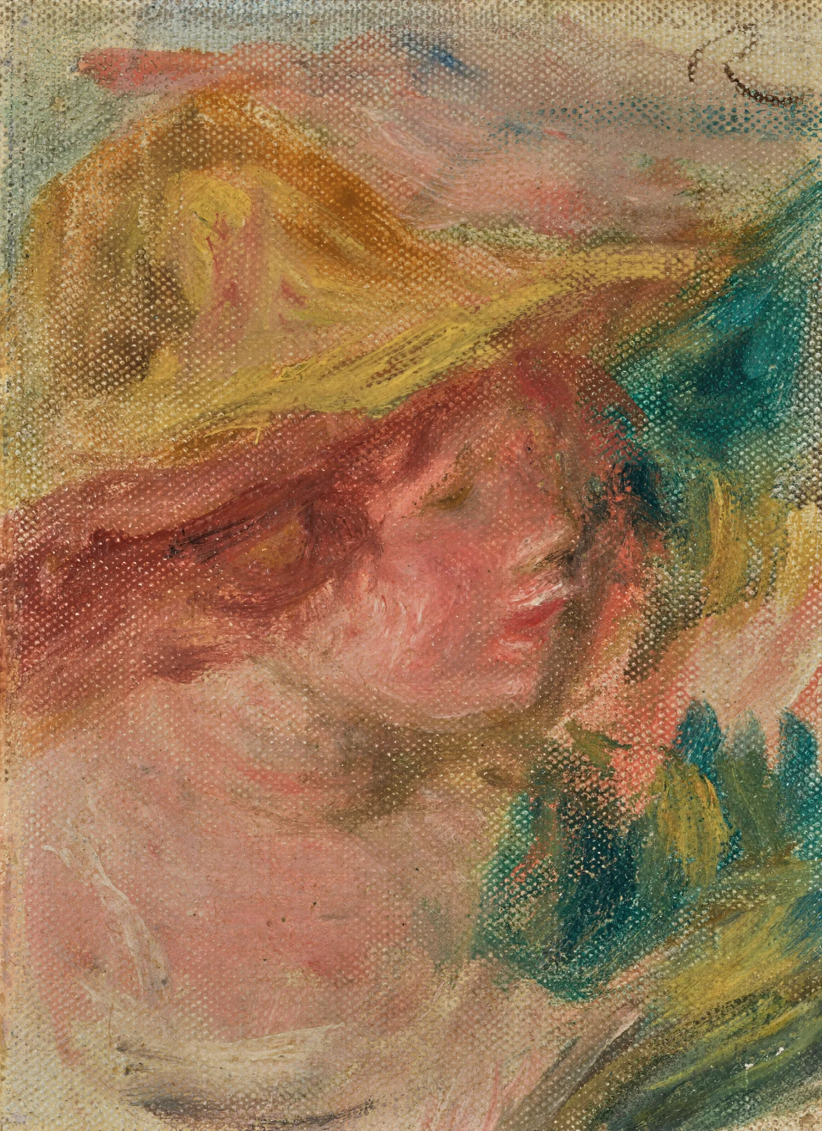Buste Au Chapeau Wall Art by Pierre-Auguste Renoir - Canvas Print