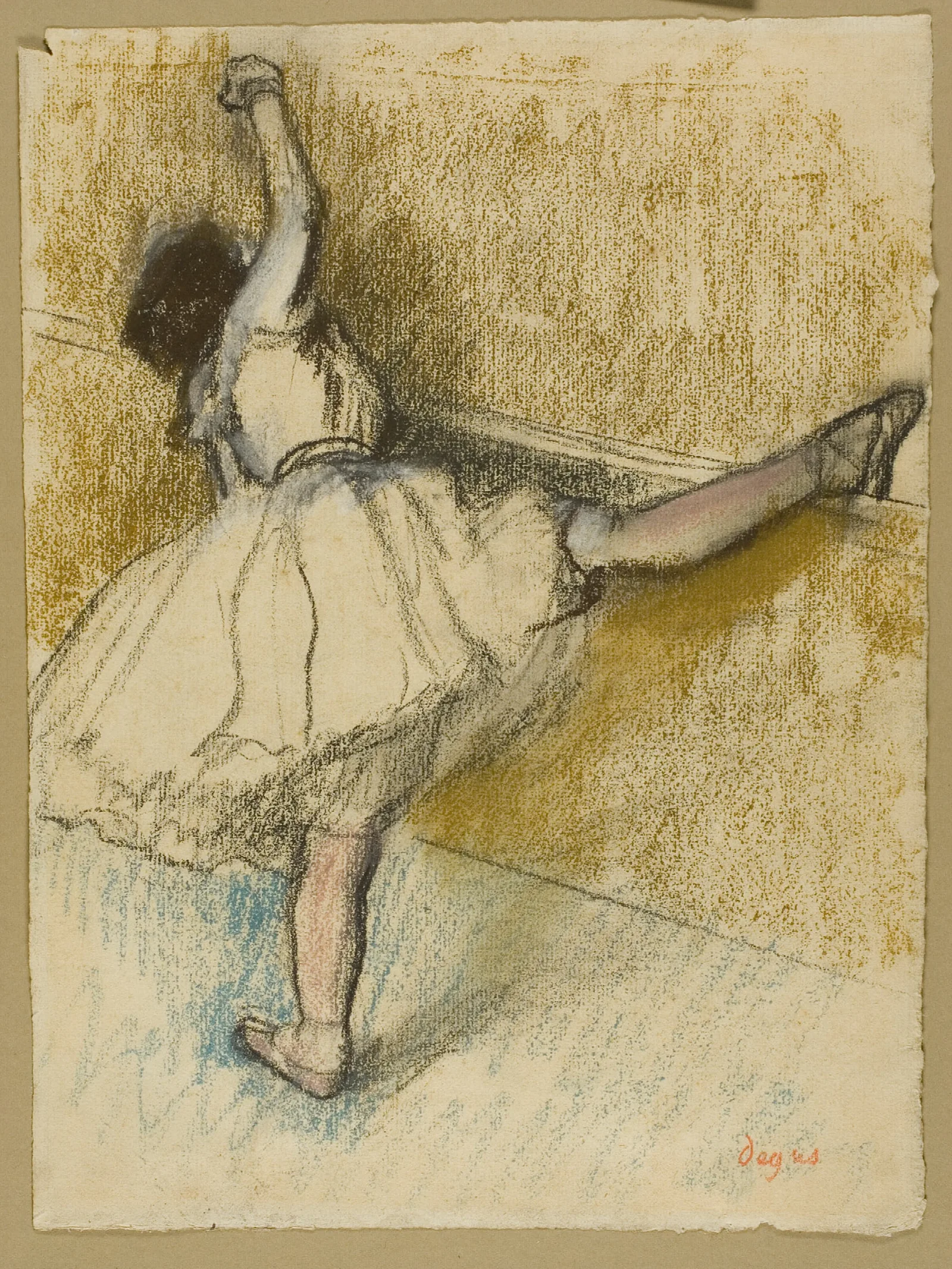 Dancer Stretching At The Bar Wall Art by Edgar Degas - Canvas Print