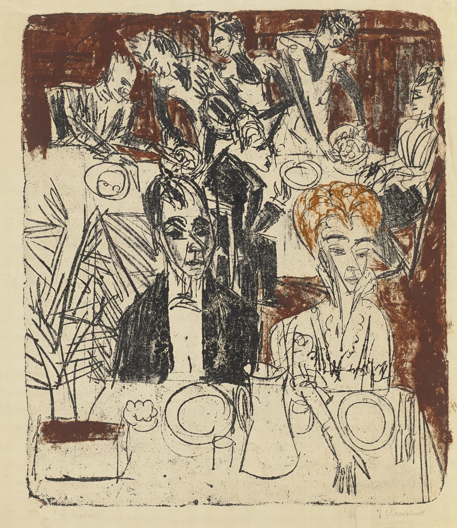 Das Mahl Im Sanatorium Wall Art by Ernst Ludwig Kirchner - Canvas Print