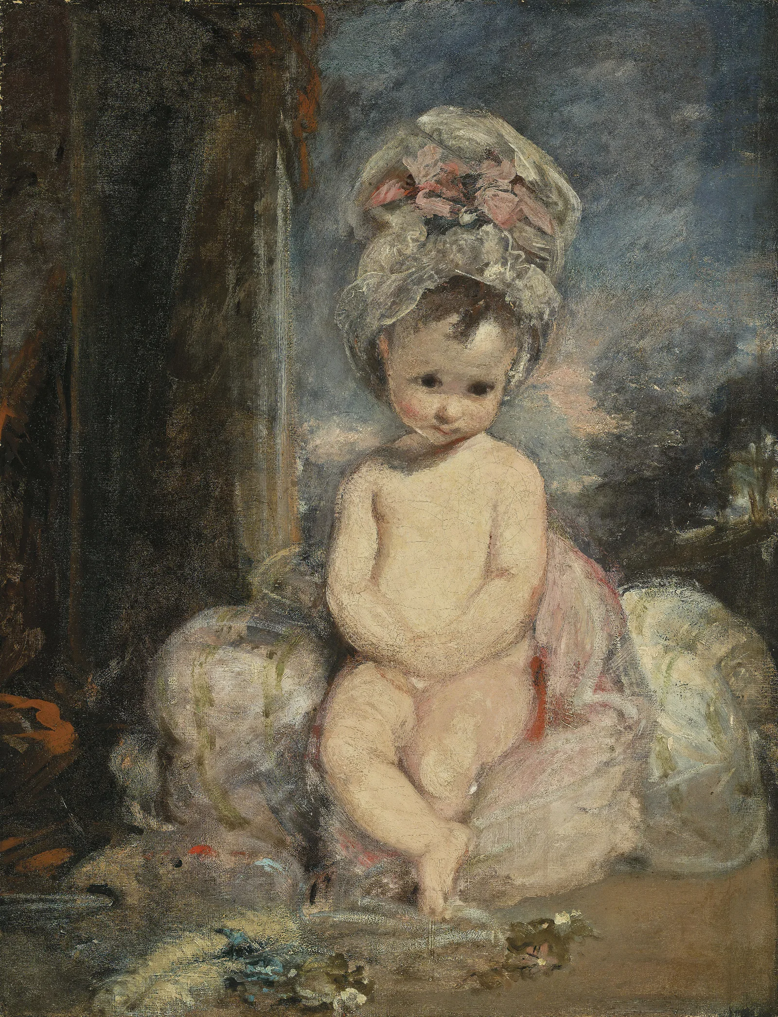 Infant Academy The Mob Cap Wall Art by Sir Joshua Reynolds - Canvas Print