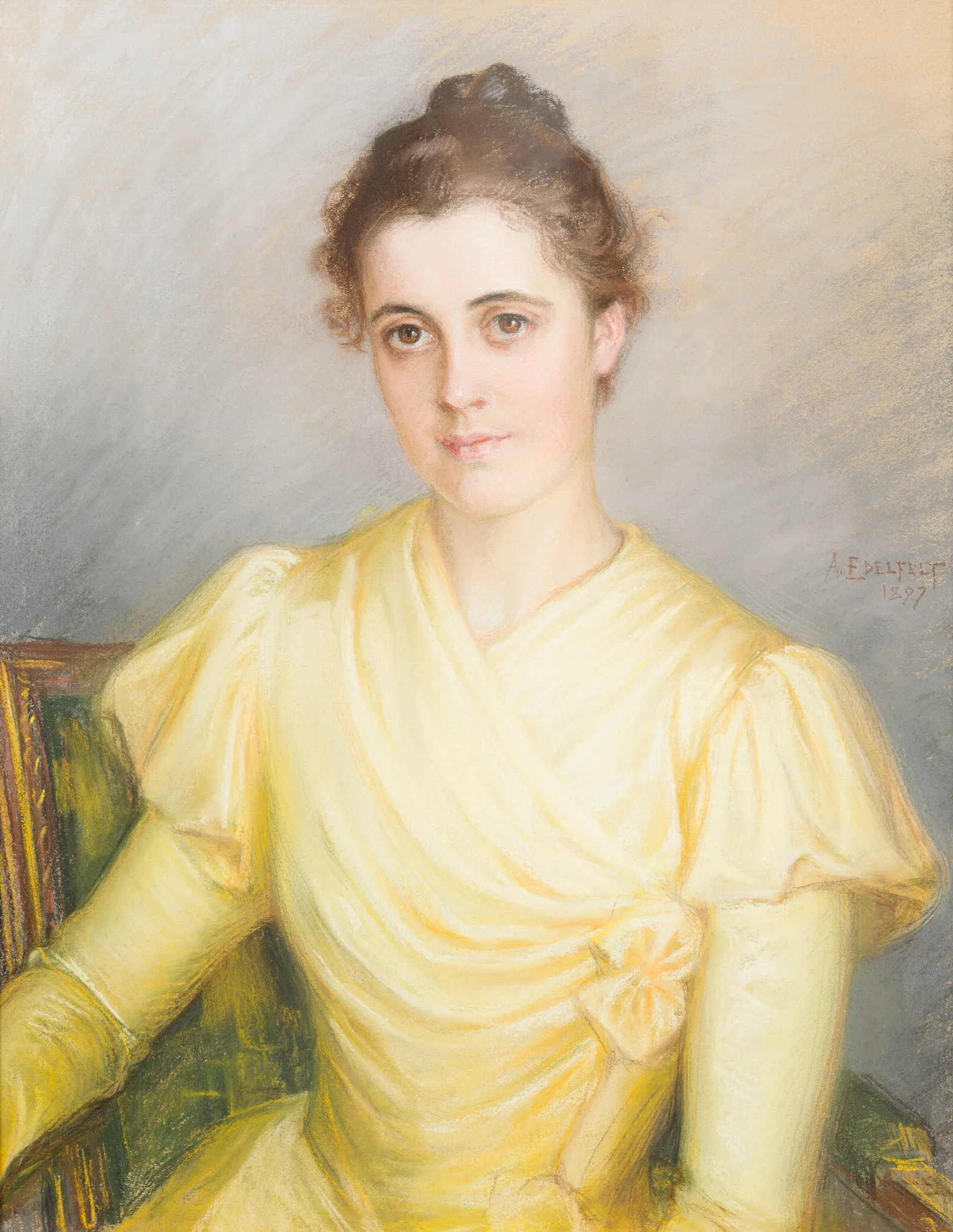 Mrs Lamberg Nee Kjellberg Wall Art by Albert Edelfelt - Canvas Print