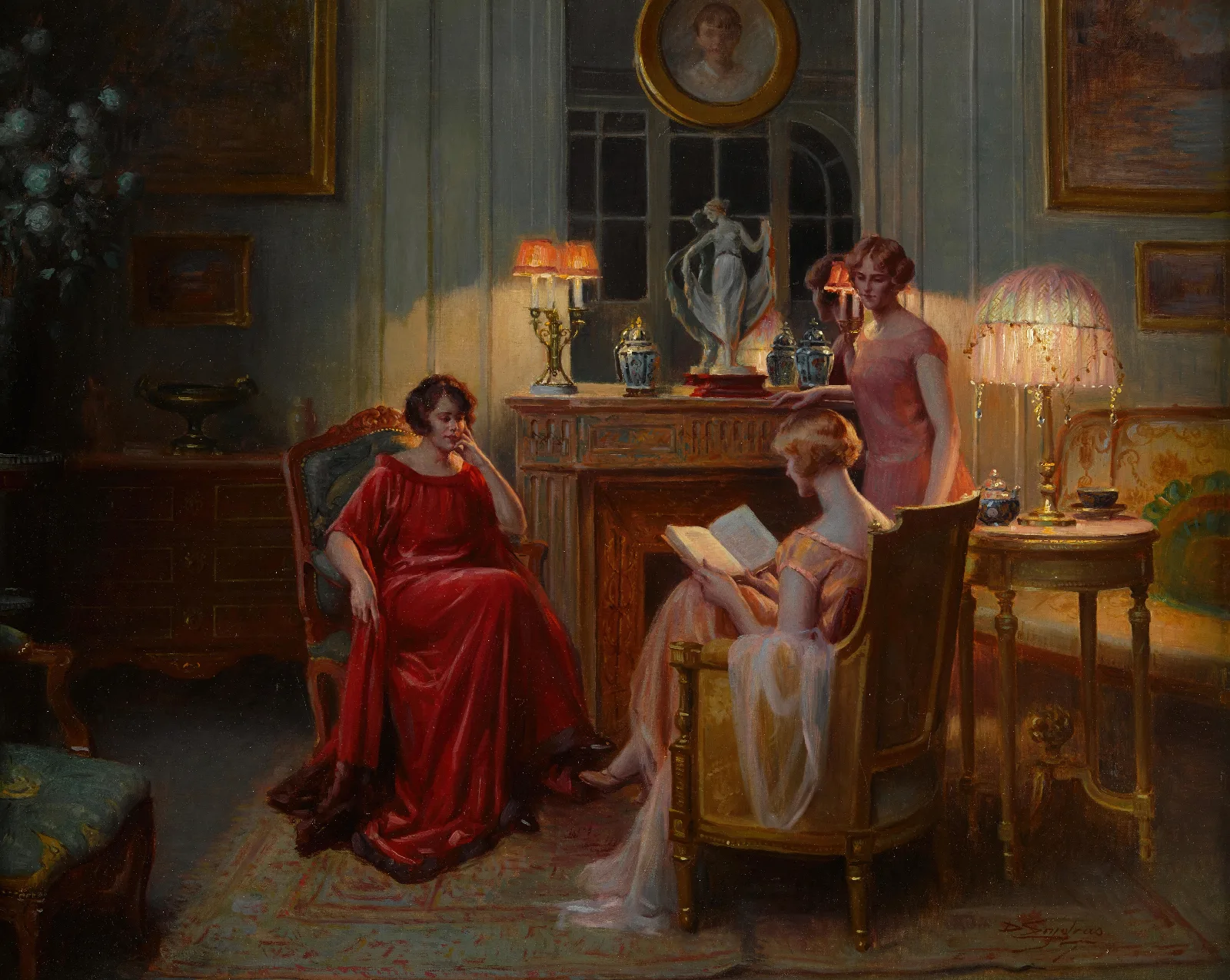 In The Reading Room Wall Art by Delphin Enjolras - Canvas Print