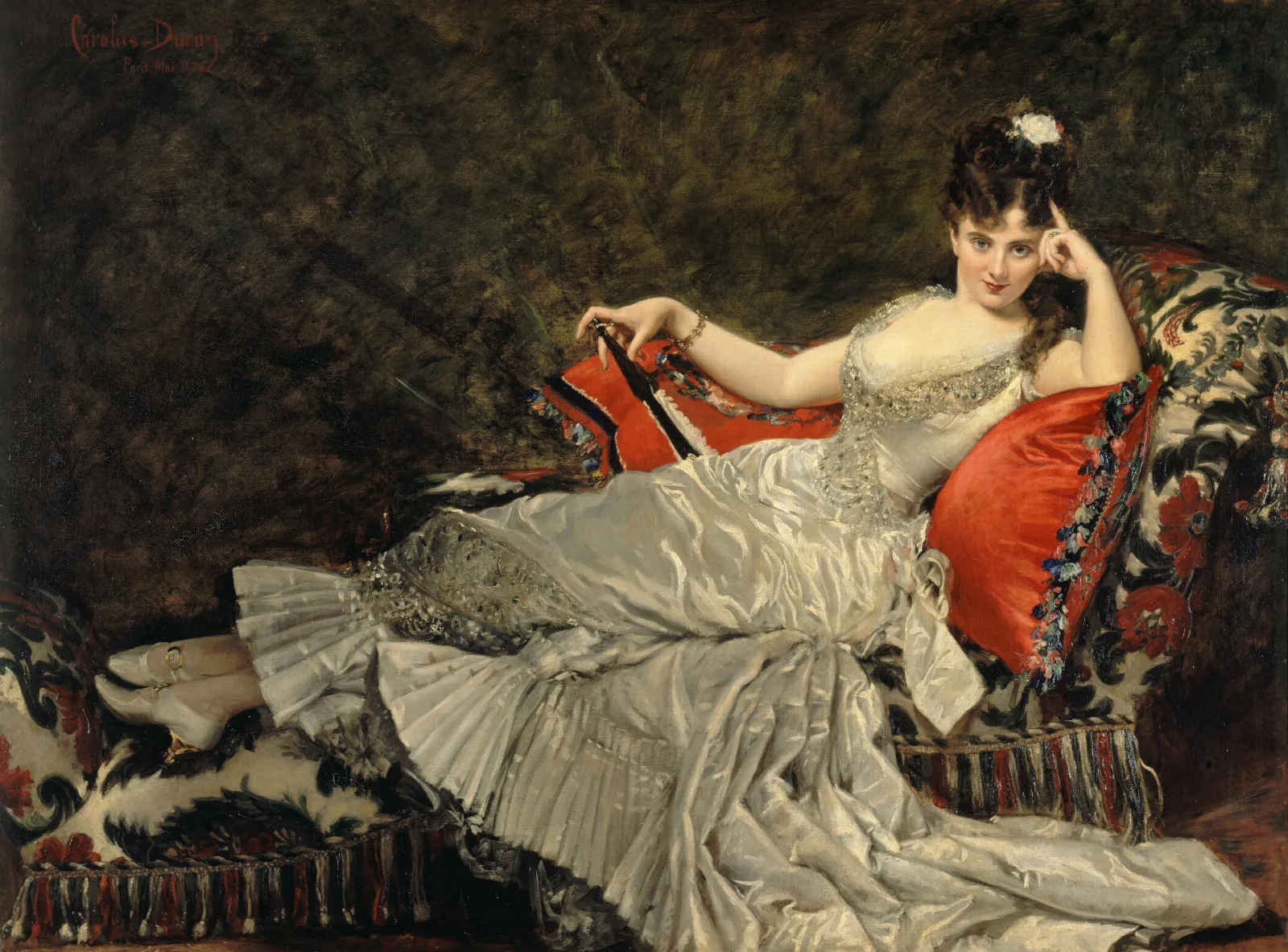 Portrait De Mademoiselle De Lancey Wall Art by Carolus-Duran - Canvas Print