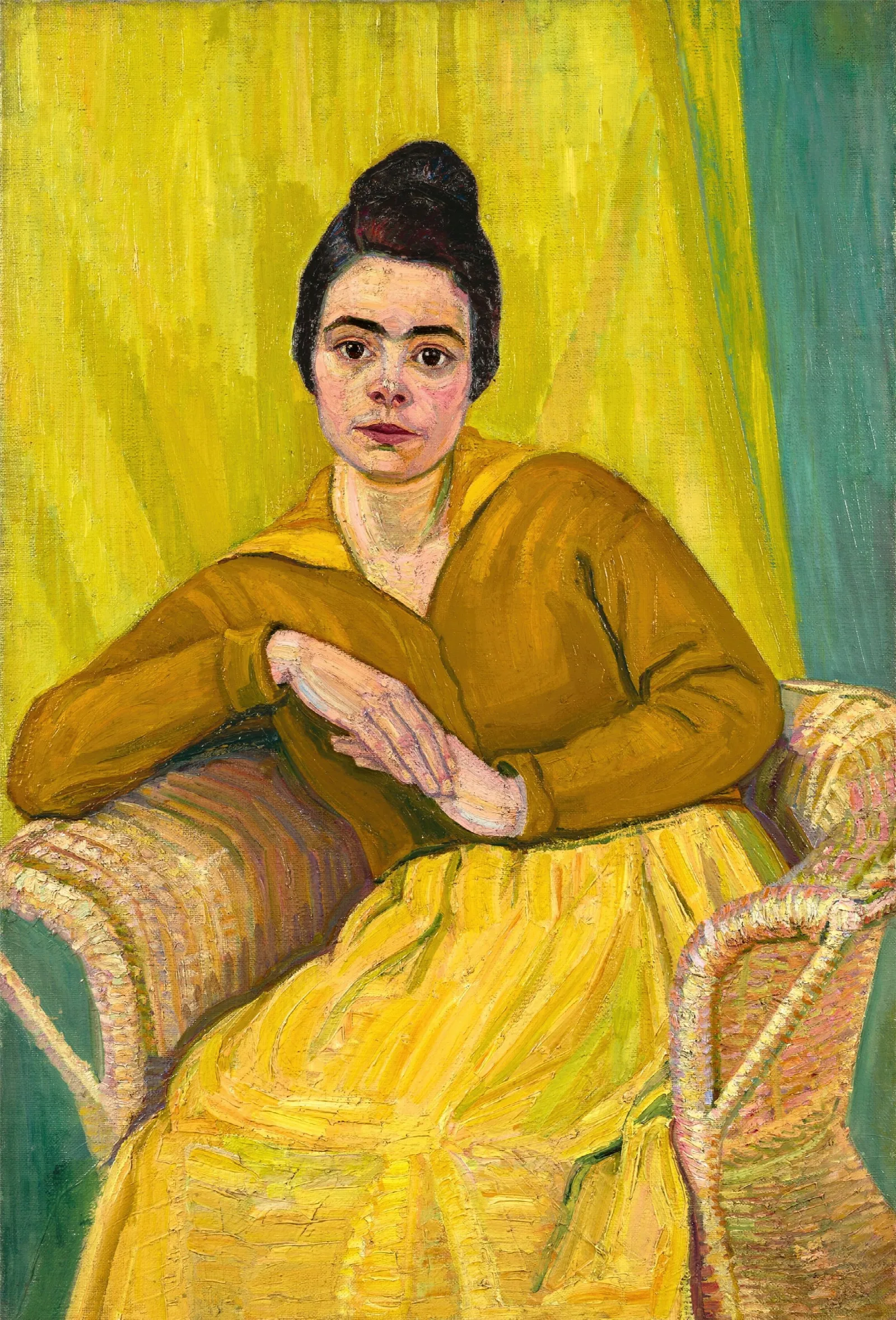 Sitzende Dame Im Korbstuhl Wall Art by Koloman Moser - Canvas Print