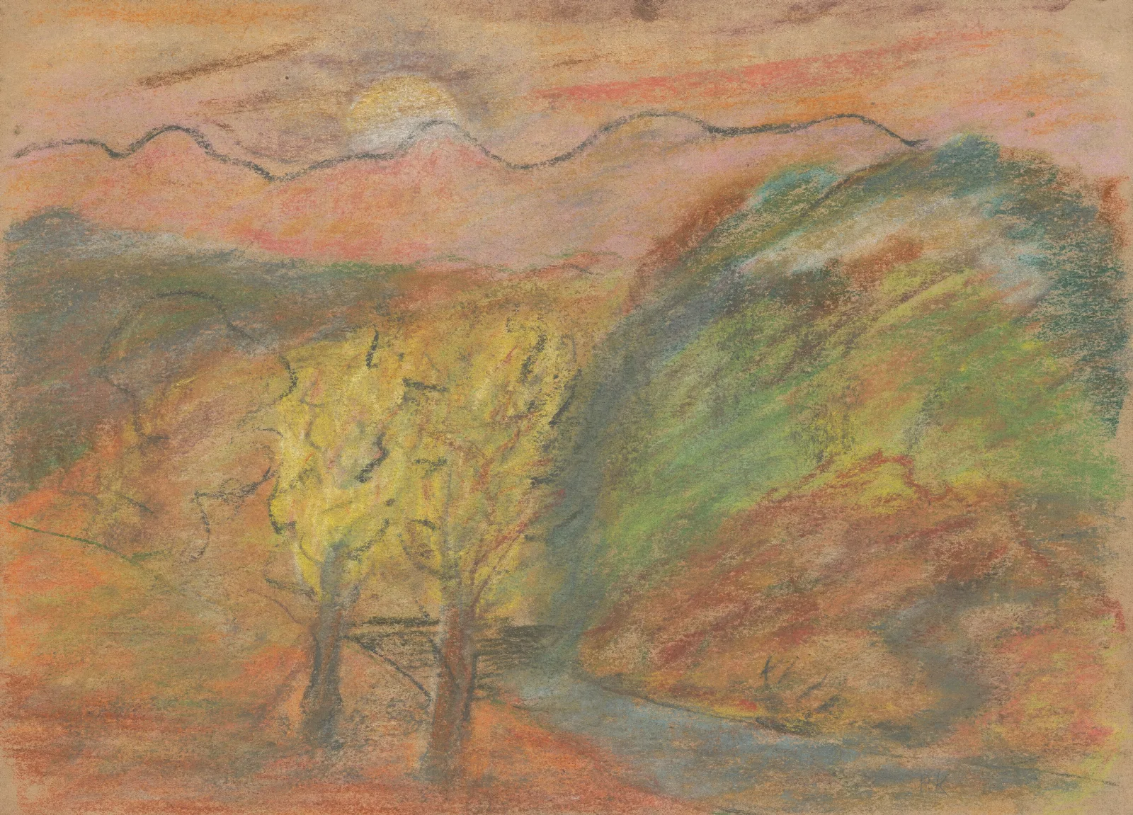 Hilly Landscape Wall Art by Arnold Peter Weisz-Kubínčan - Canvas Print