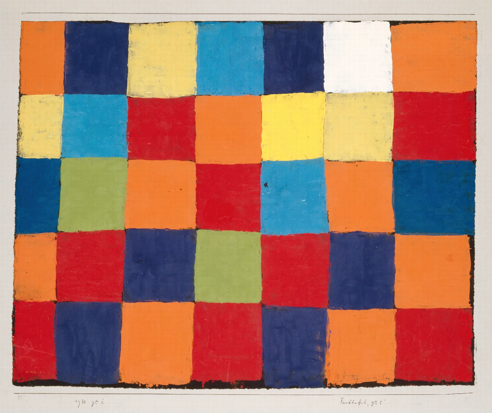 Color Chart Qu 1 Wall Art by Paul Klee - Canvas Print