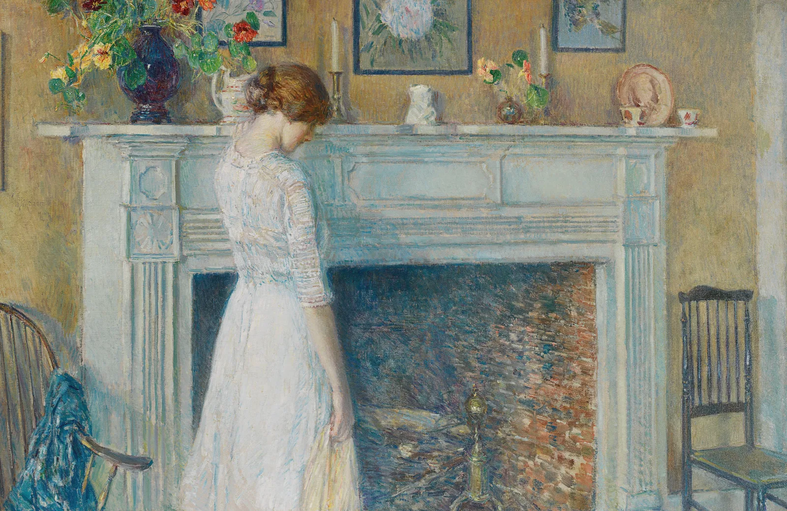In The Old House Wall Art by Childe Hassam - Canvas Print