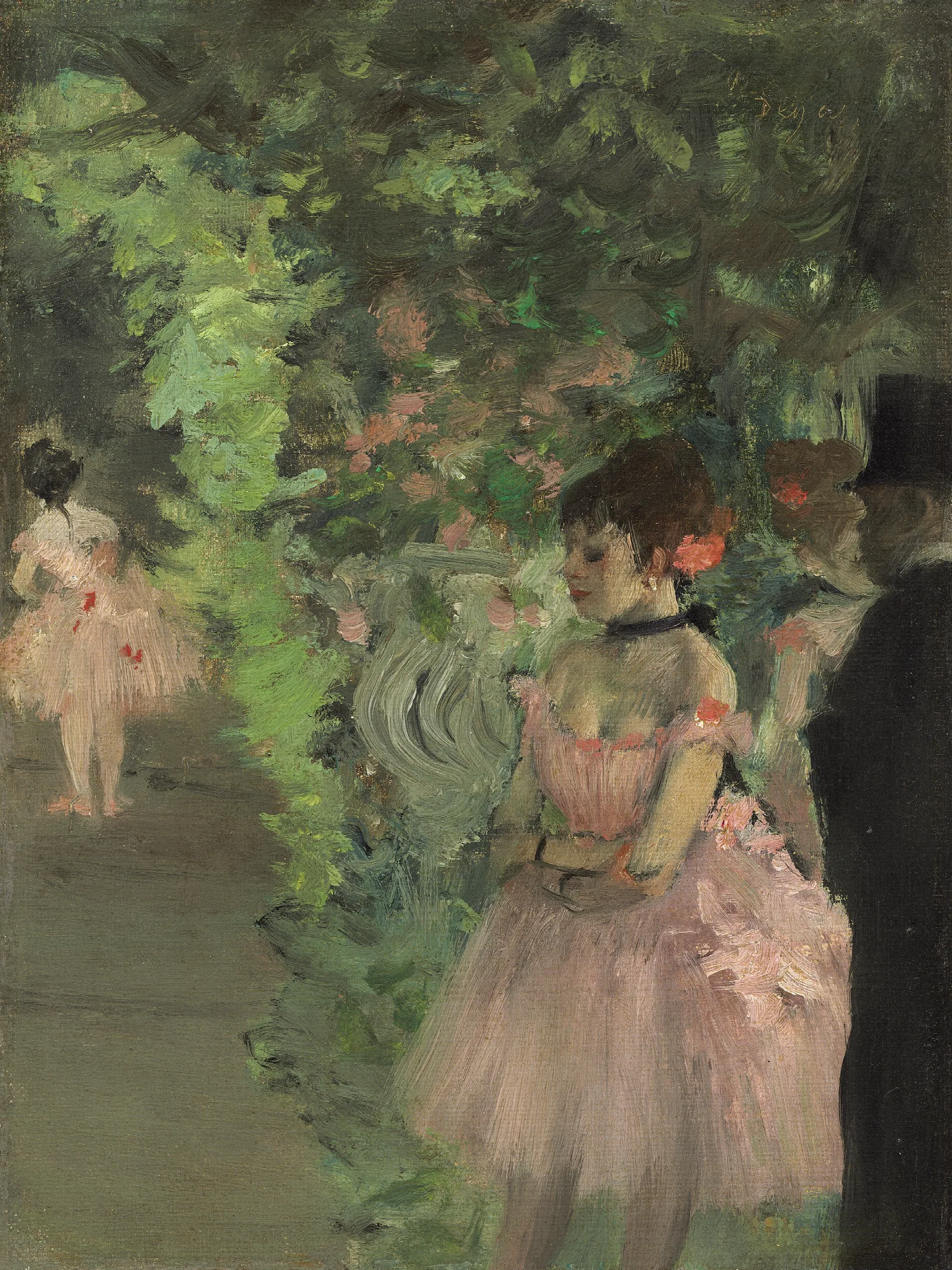 Dancers Backstage Wall Art by Edgar Degas - Canvas Print