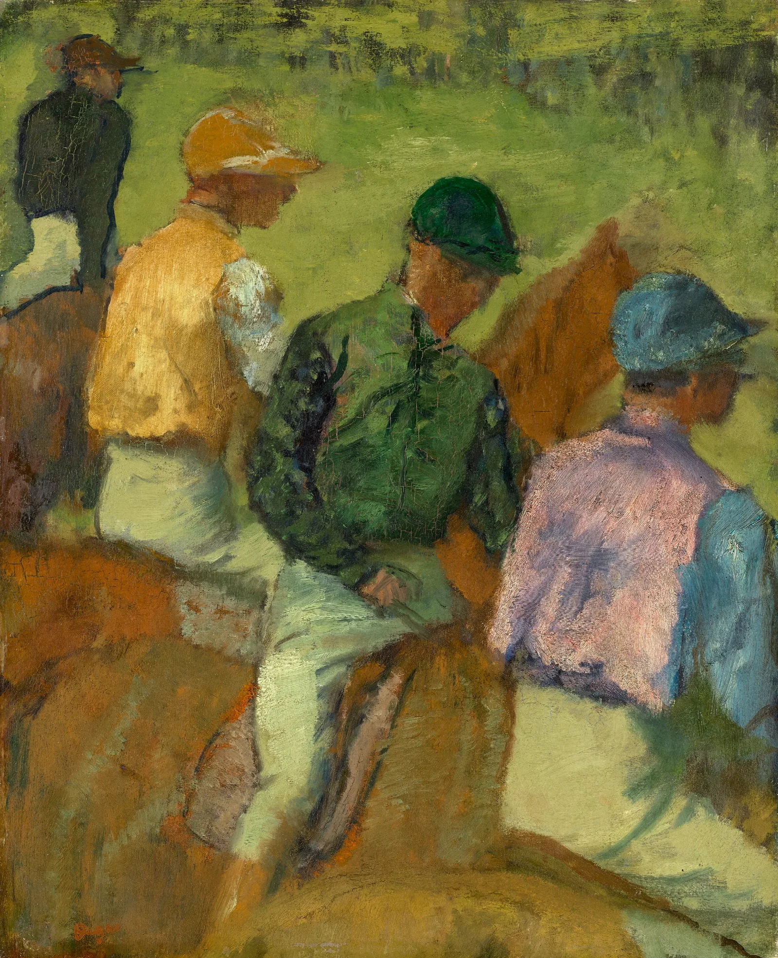 Four Jockeys Wall Art by Edgar Degas - Canvas Print