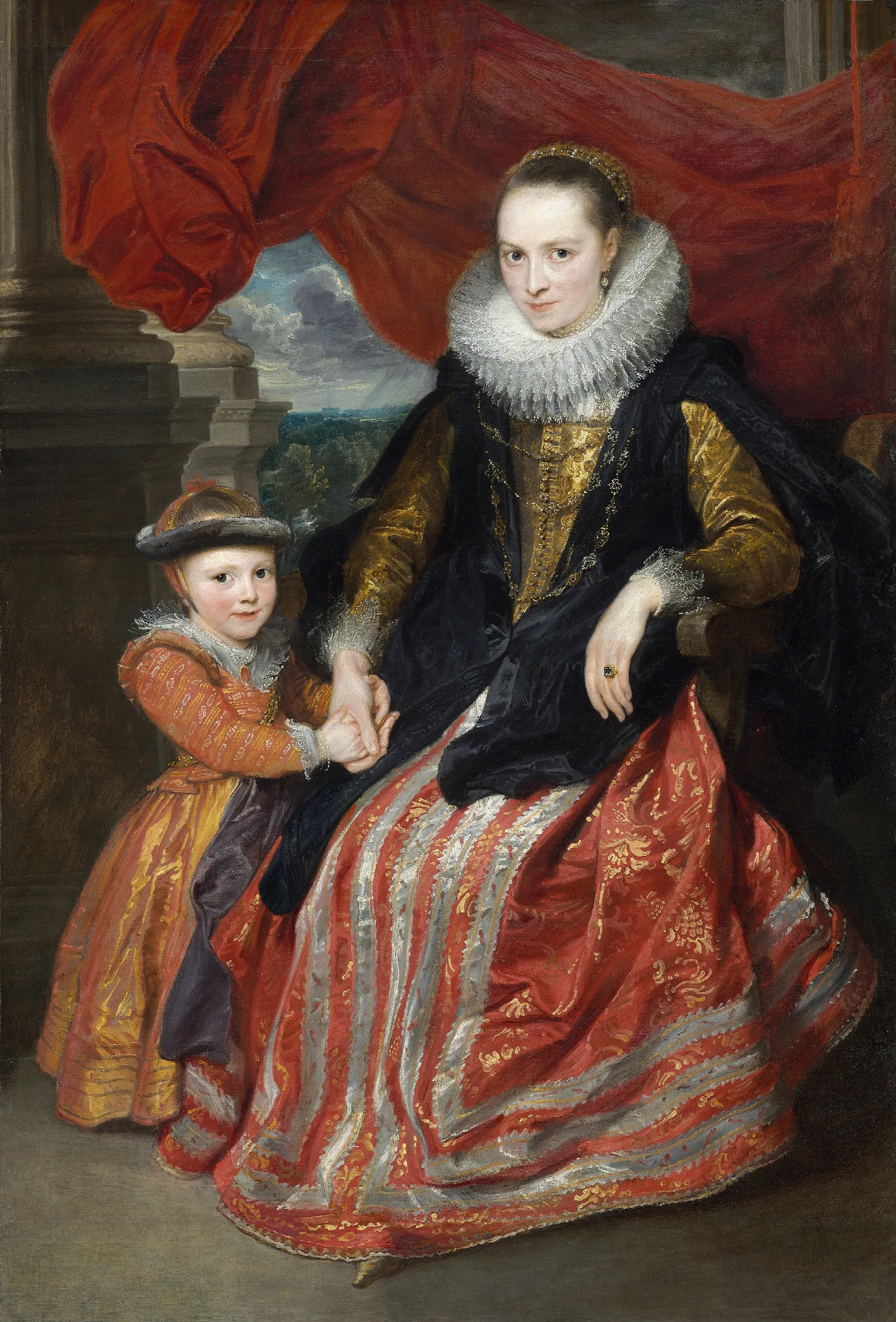 Susanna Fourment And Her Daughter Wall Art by Anthony van Dyck - Canvas Print