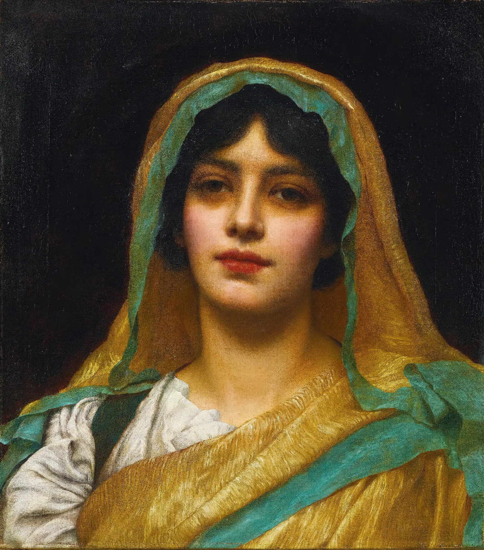 Head Of A Girl Atalanta Wall Art by John William Godward - Canvas Print