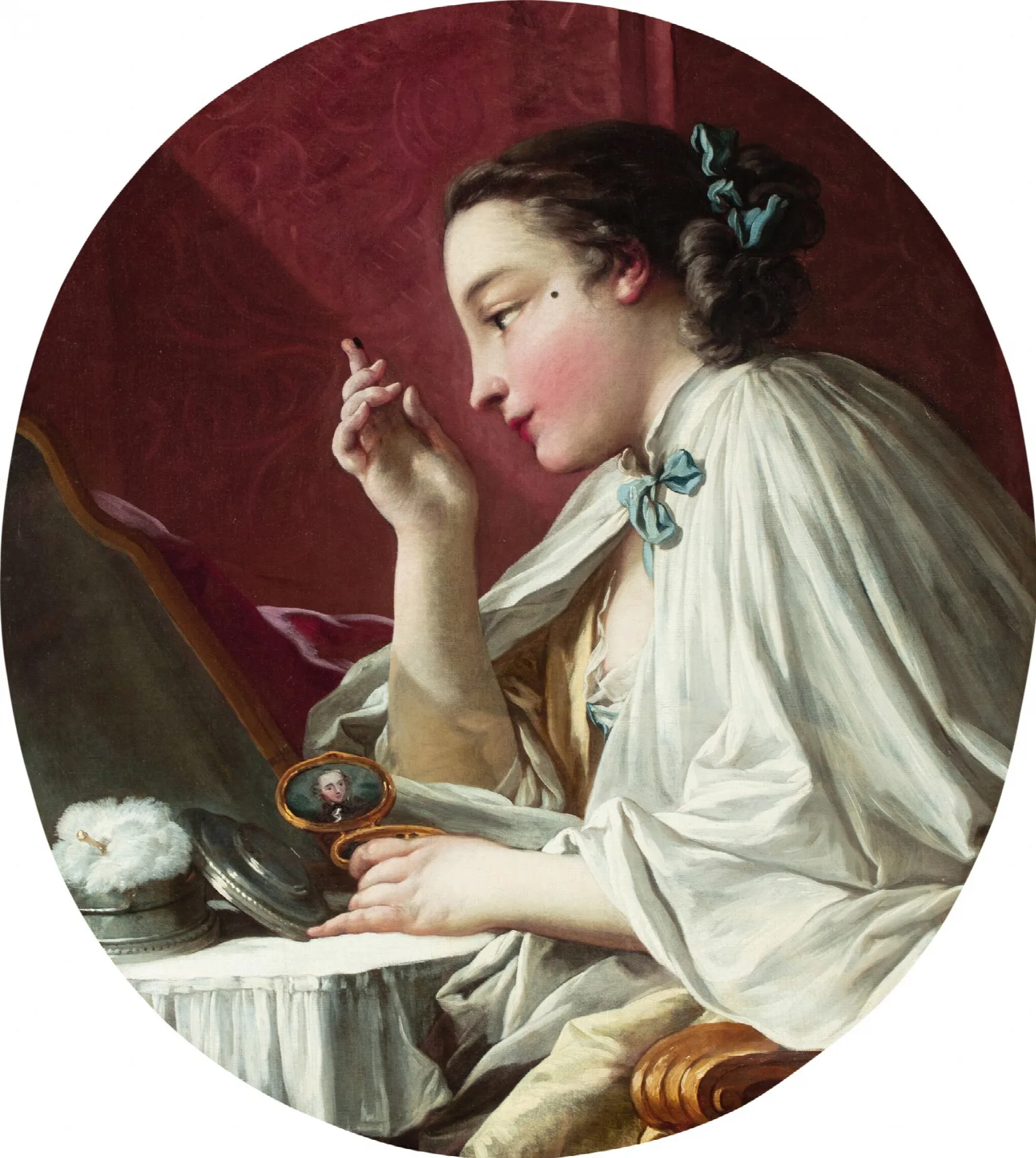 Une Dame A Sa Toilette Also Called La Mouche Wall Art by François Boucher - Canvas Print