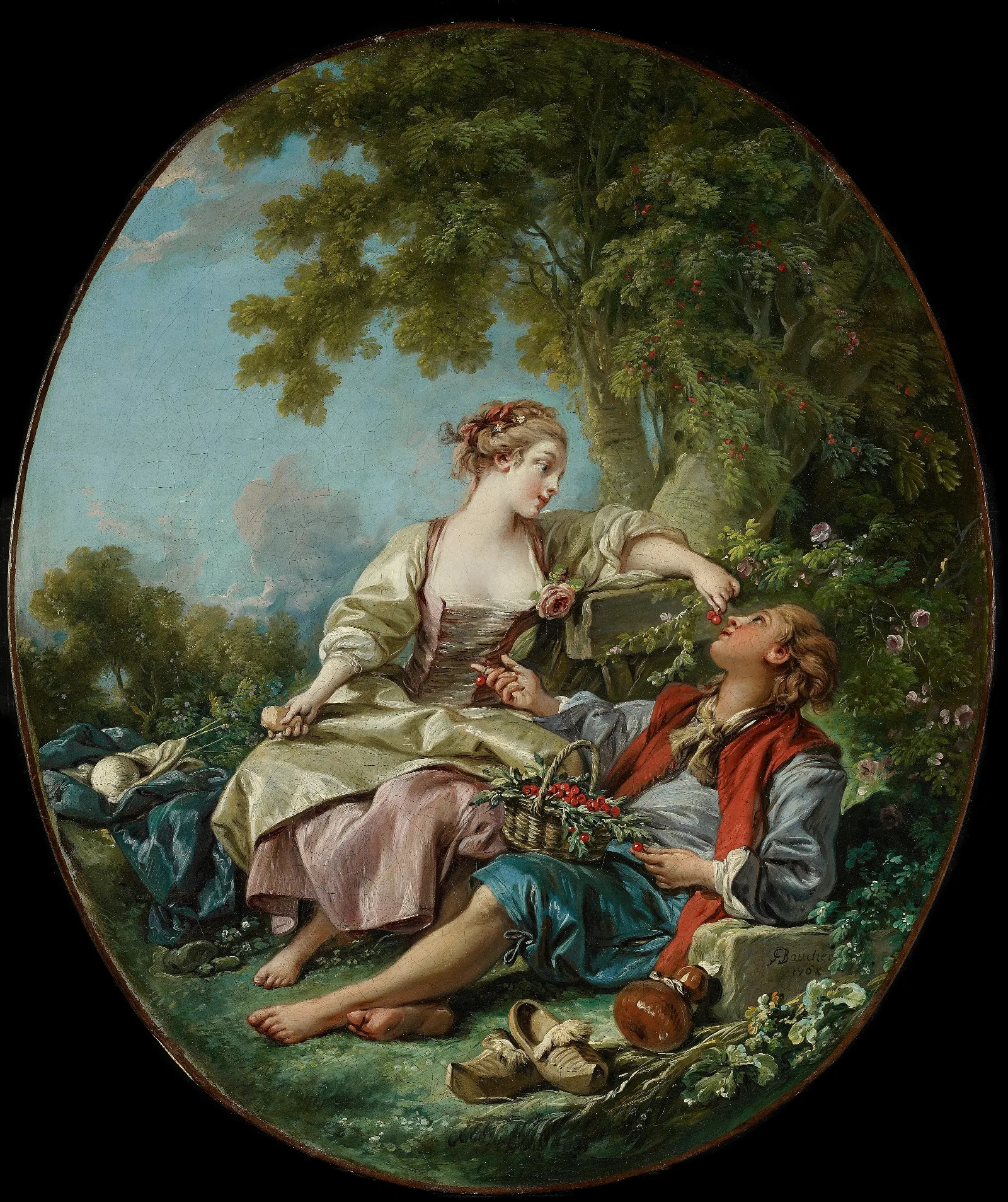 Les Sabots Wall Art by François Boucher - Canvas Print