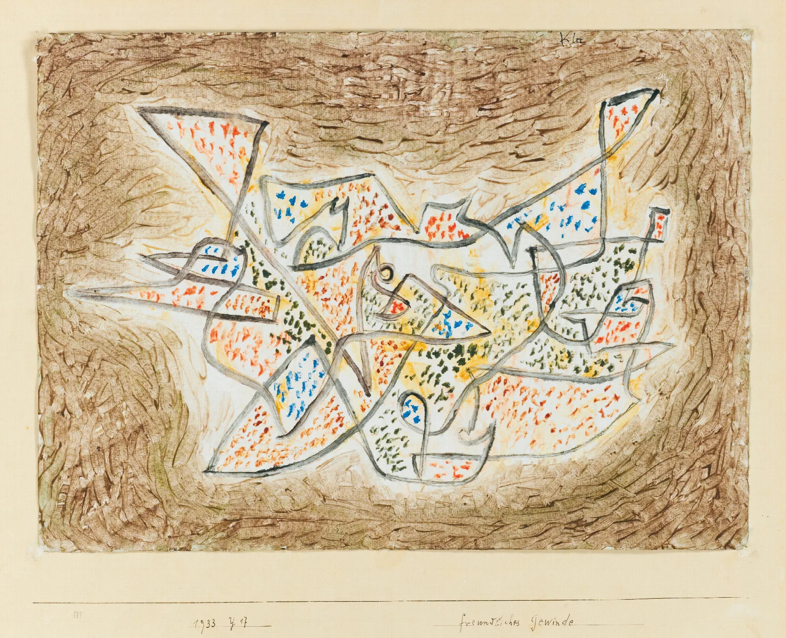 Freundliches Gewinde Friendly Meandering Wall Art by Paul Klee - Canvas Print