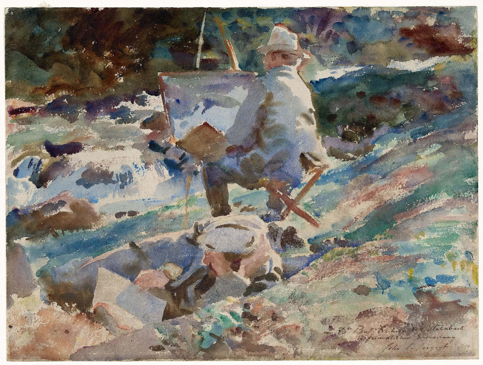 An Artist At His Easel Wall Art by John Singer Sargent - Canvas Print