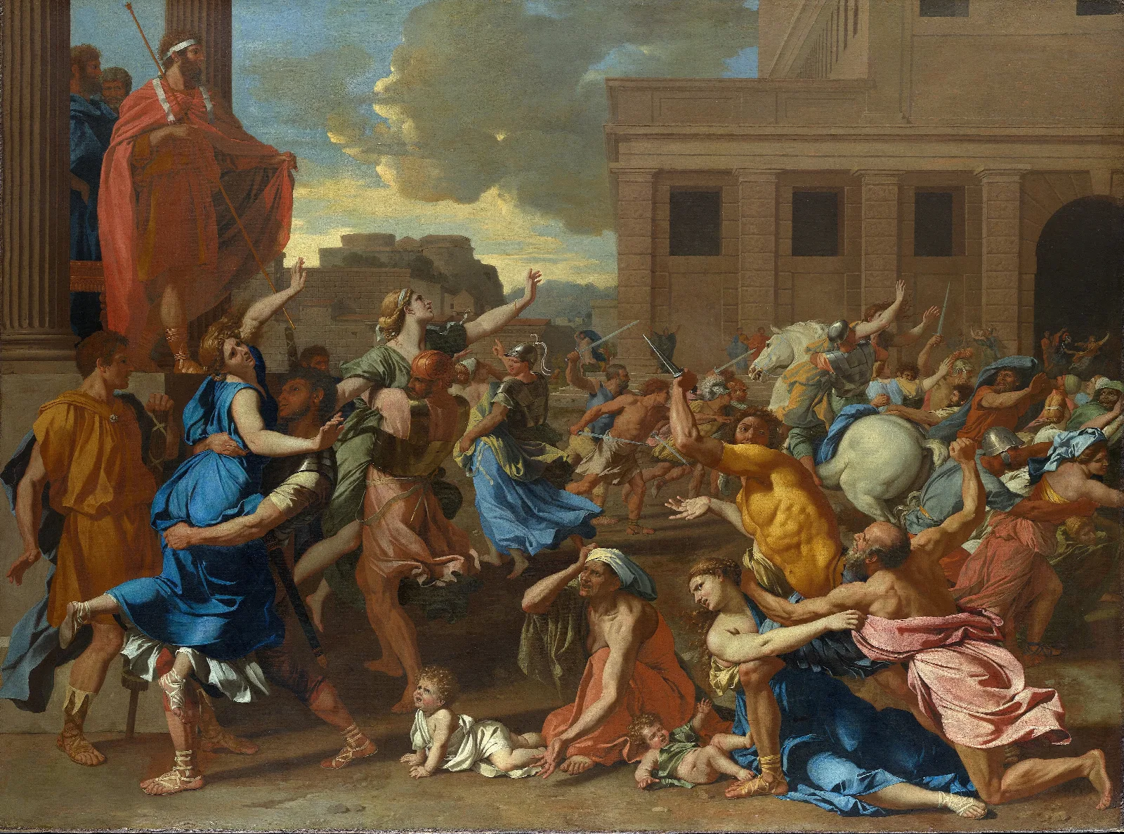 The Abduction Of The Sabine Women Wall Art by Nicolas Poussin - Canvas Print