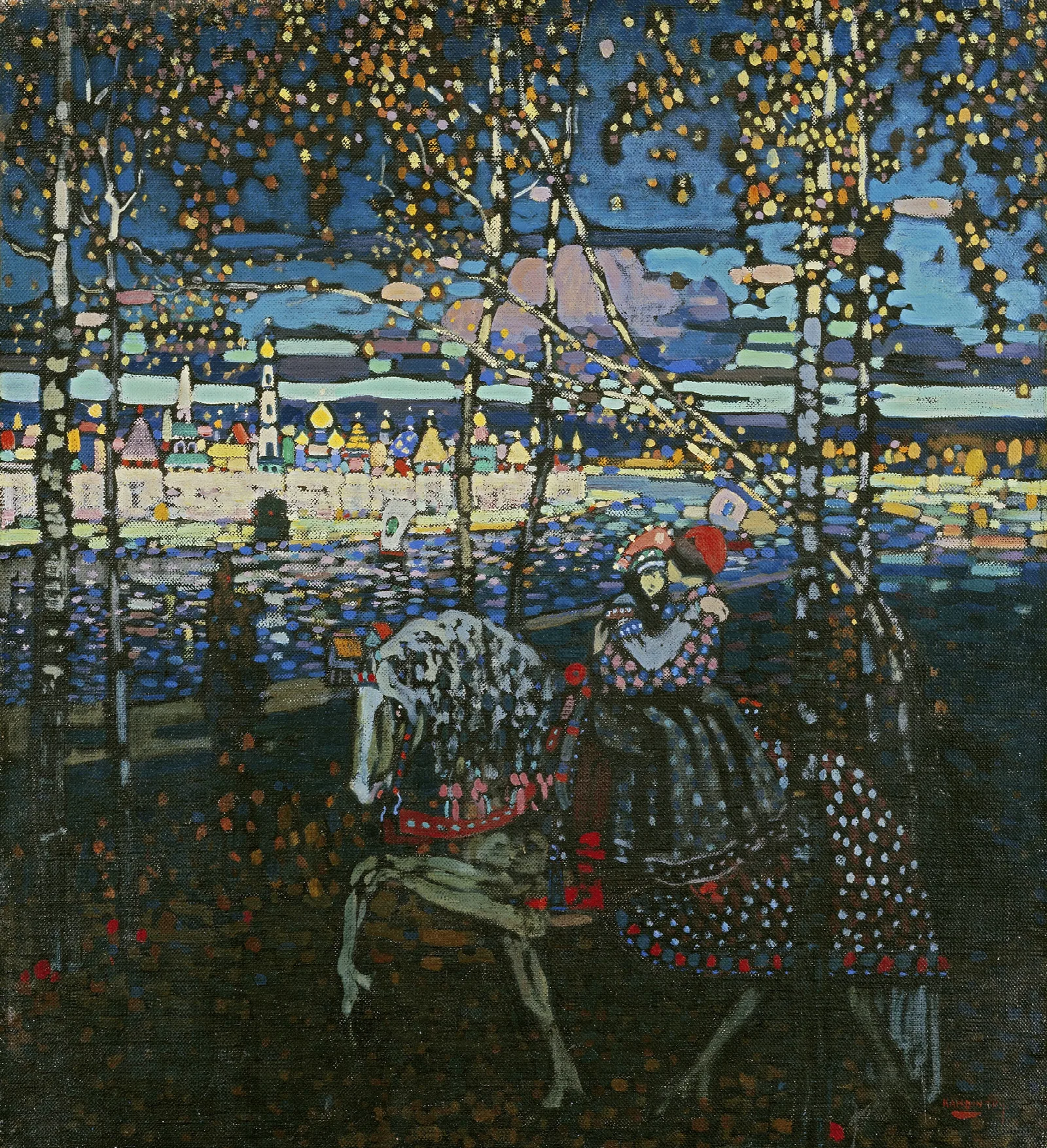 Riding Couple Wall Art by Wassily Kandinsky - Canvas Print