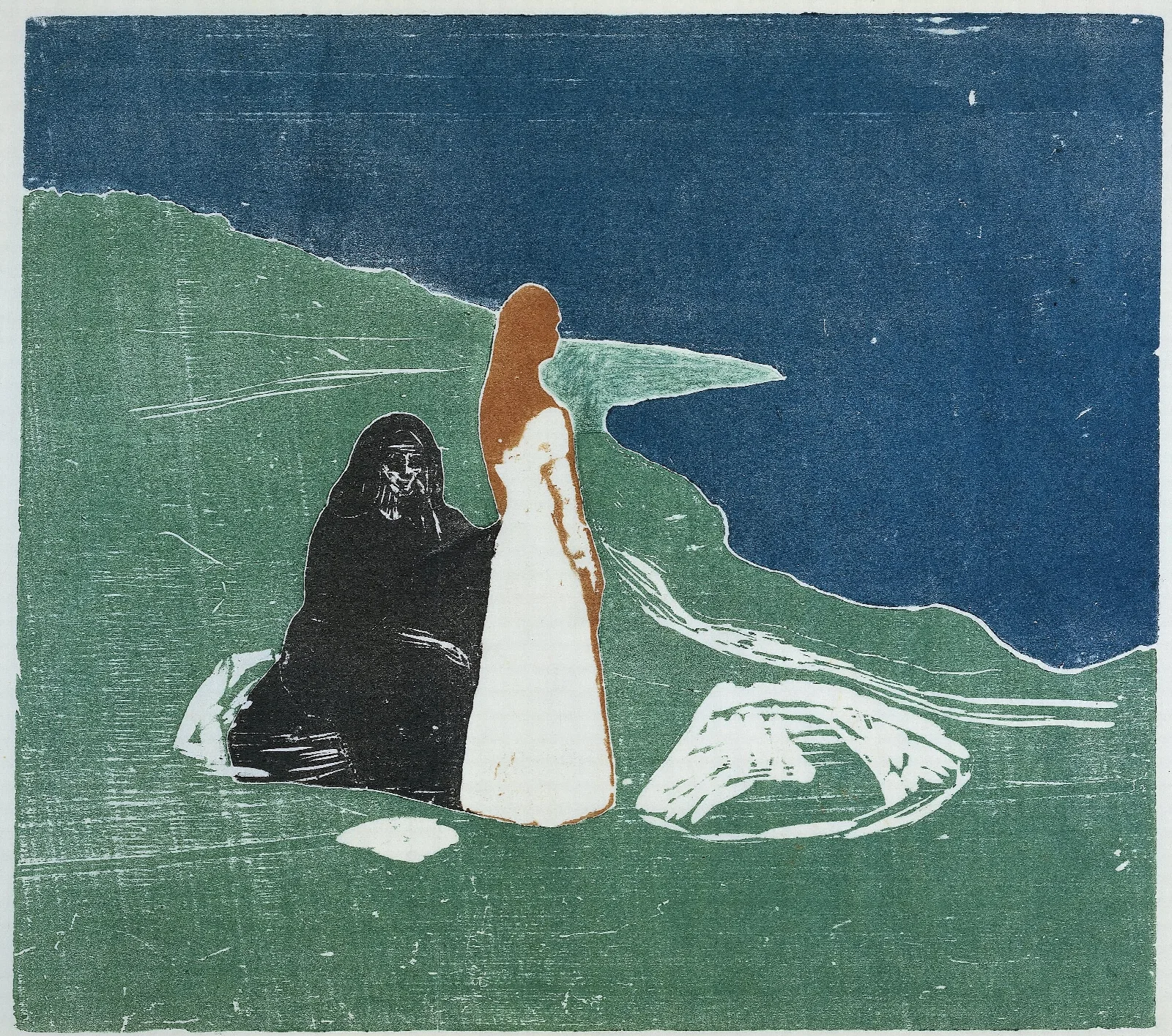 Two Women On The Shore Wall Art by Edvard Munch - Canvas Print