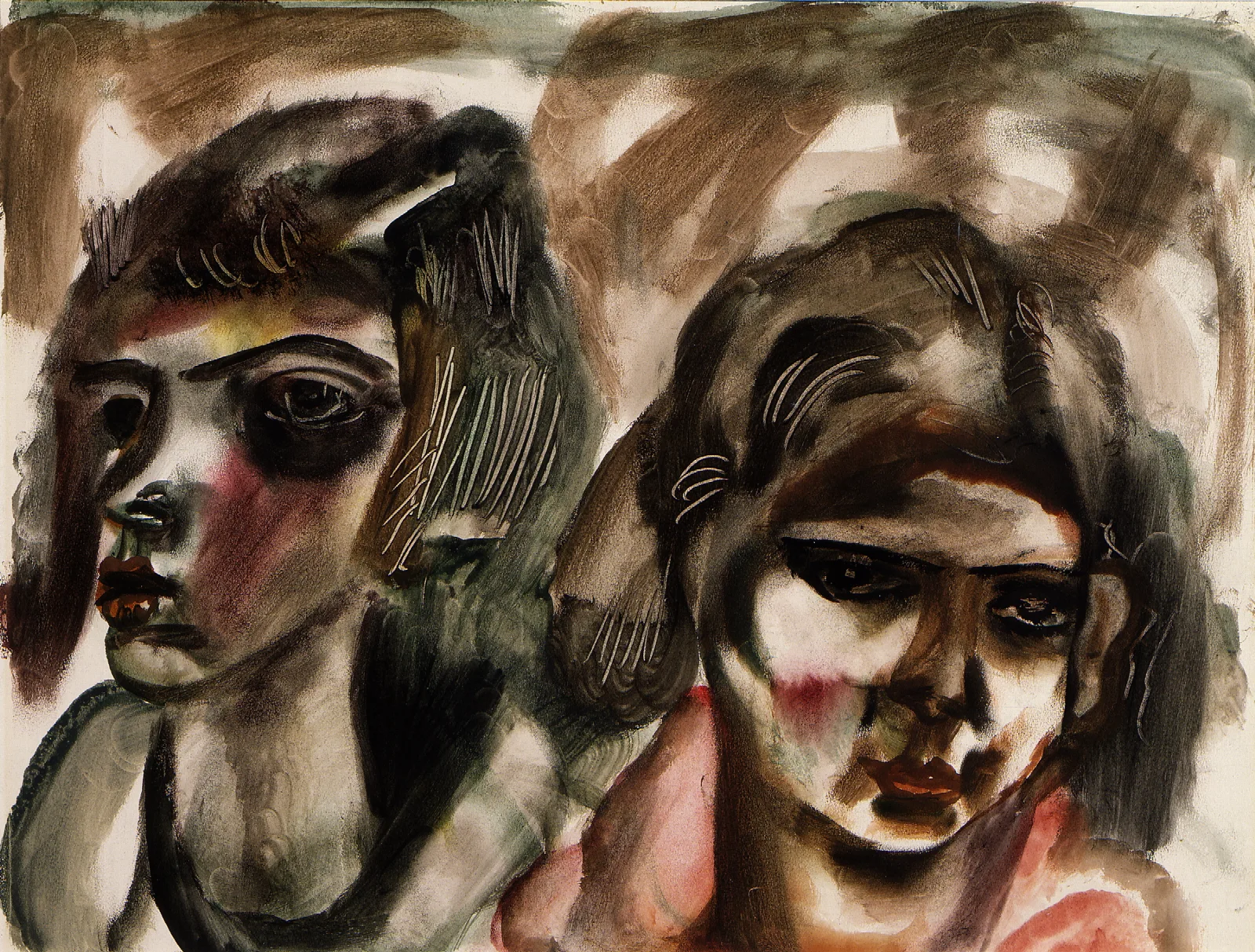 Two Heads 7 Wall Art by Frances Hodgkins - Canvas Print