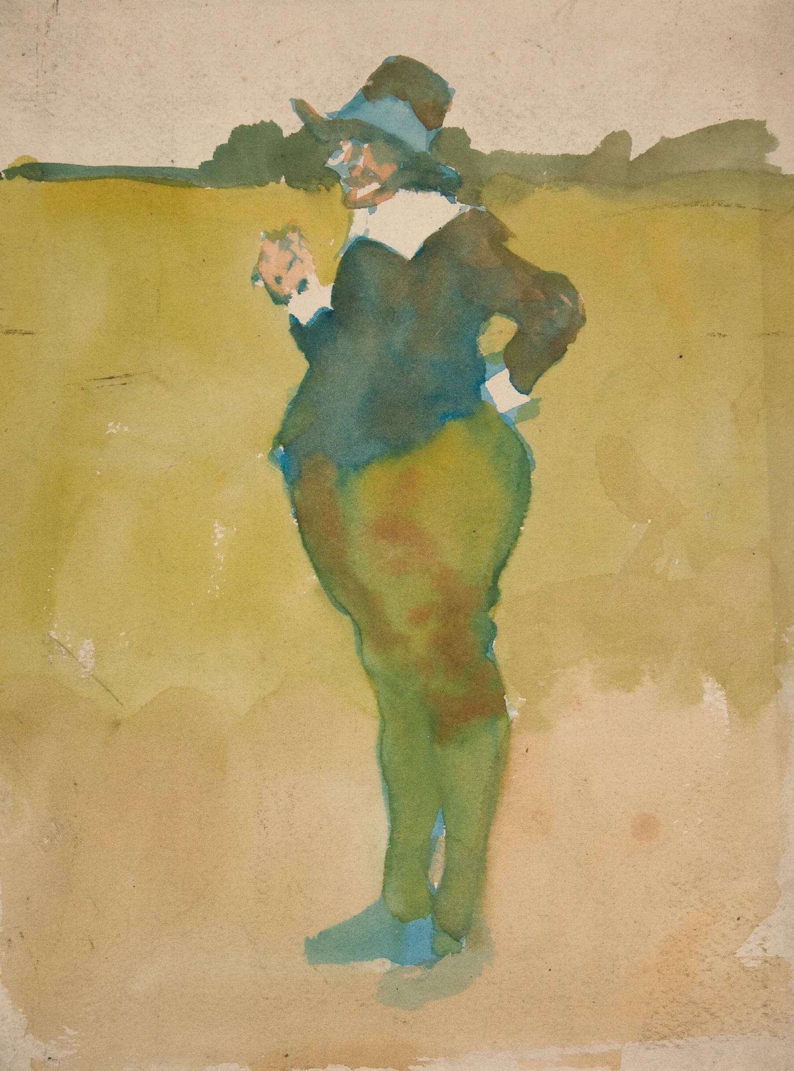 Fat Man In Landscape Wall Art by Edwin Austin Abbey - Canvas Print
