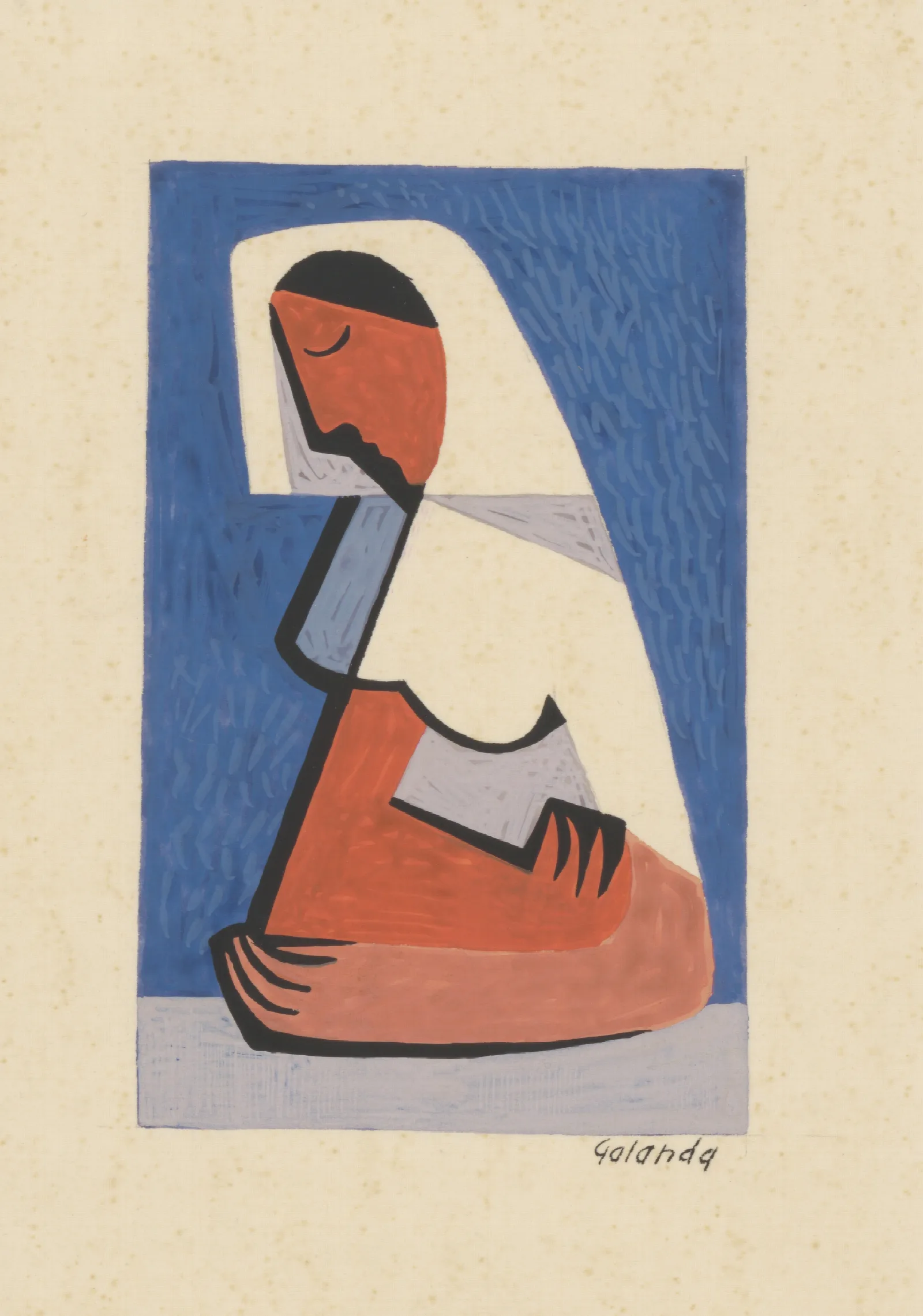 A Girl At A Table Wall Art by Mikuláš Galanda - Canvas Print
