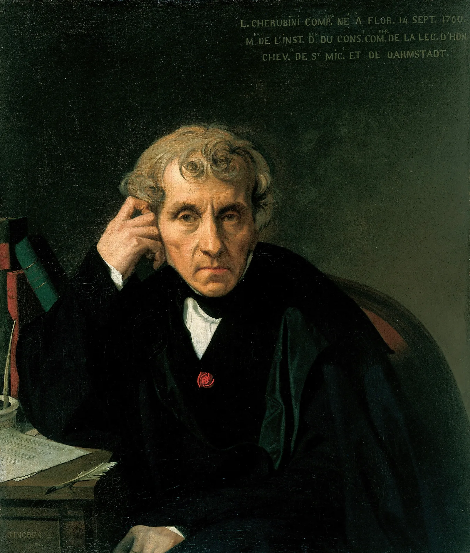 Luigi Cherubini Wall Art by Jean Auguste Dominique Ingres - Canvas Print