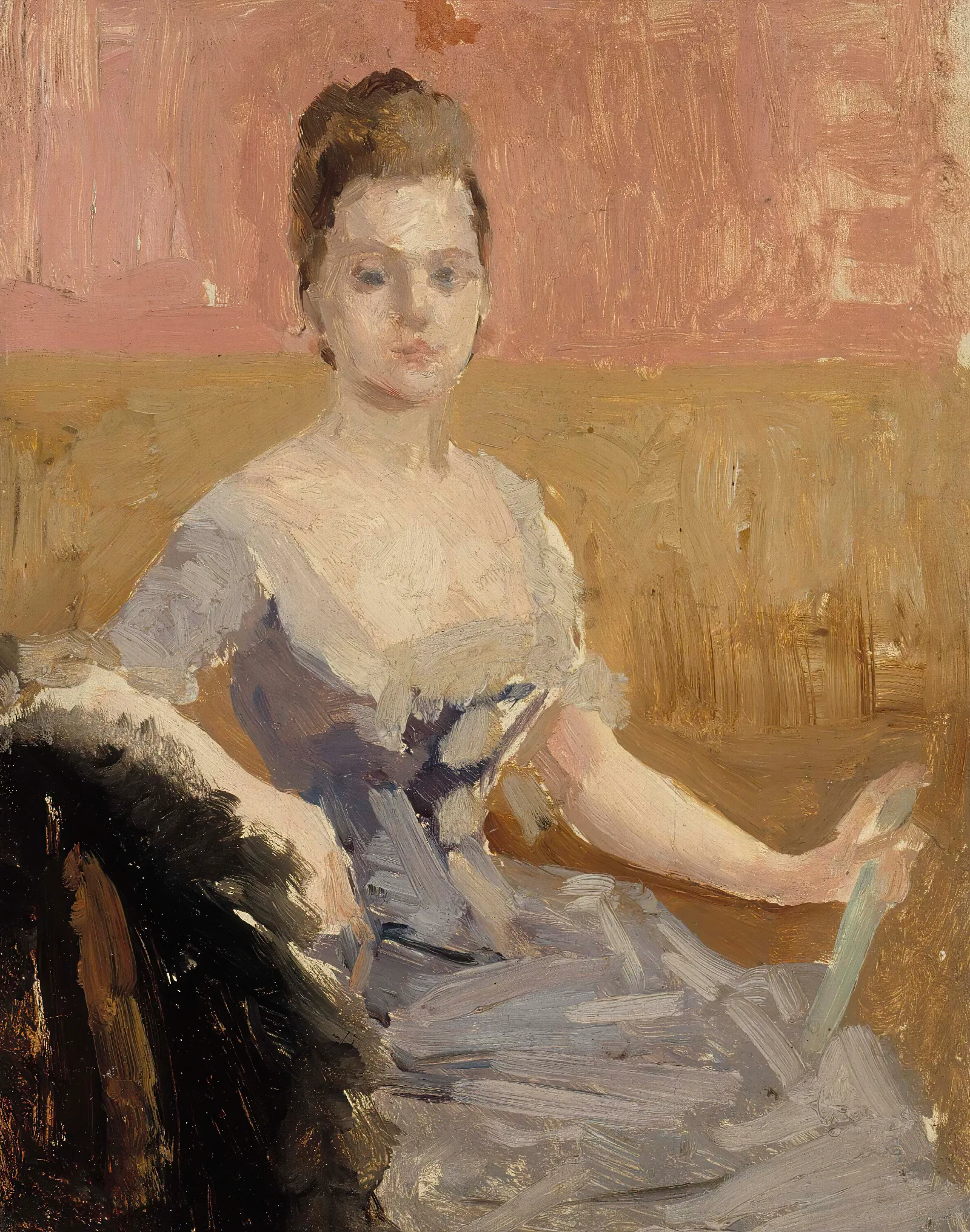 Portrait Study Of Countess Augusta Lewenhaupt Wall Art by Albert Edelfelt - Canvas Print