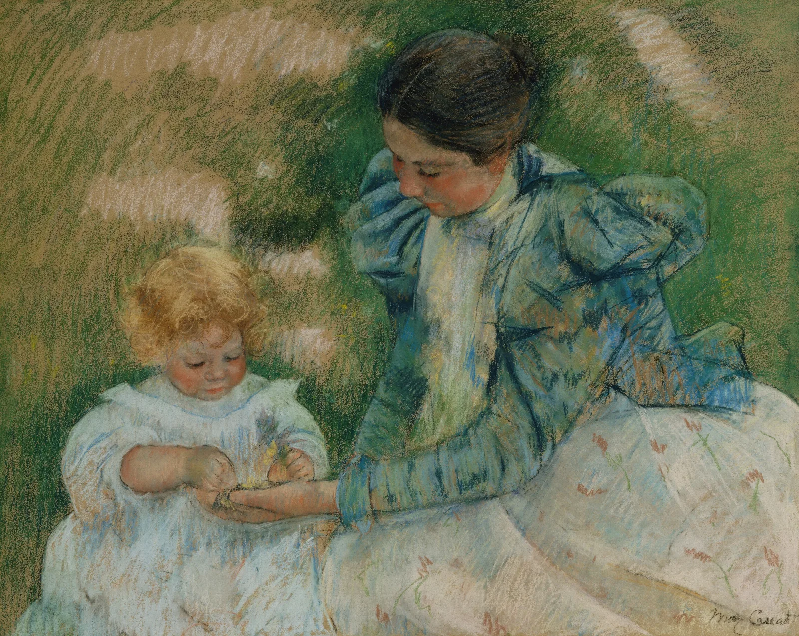 Mother Playing With Child Wall Art by Mary Cassatt - Canvas Print