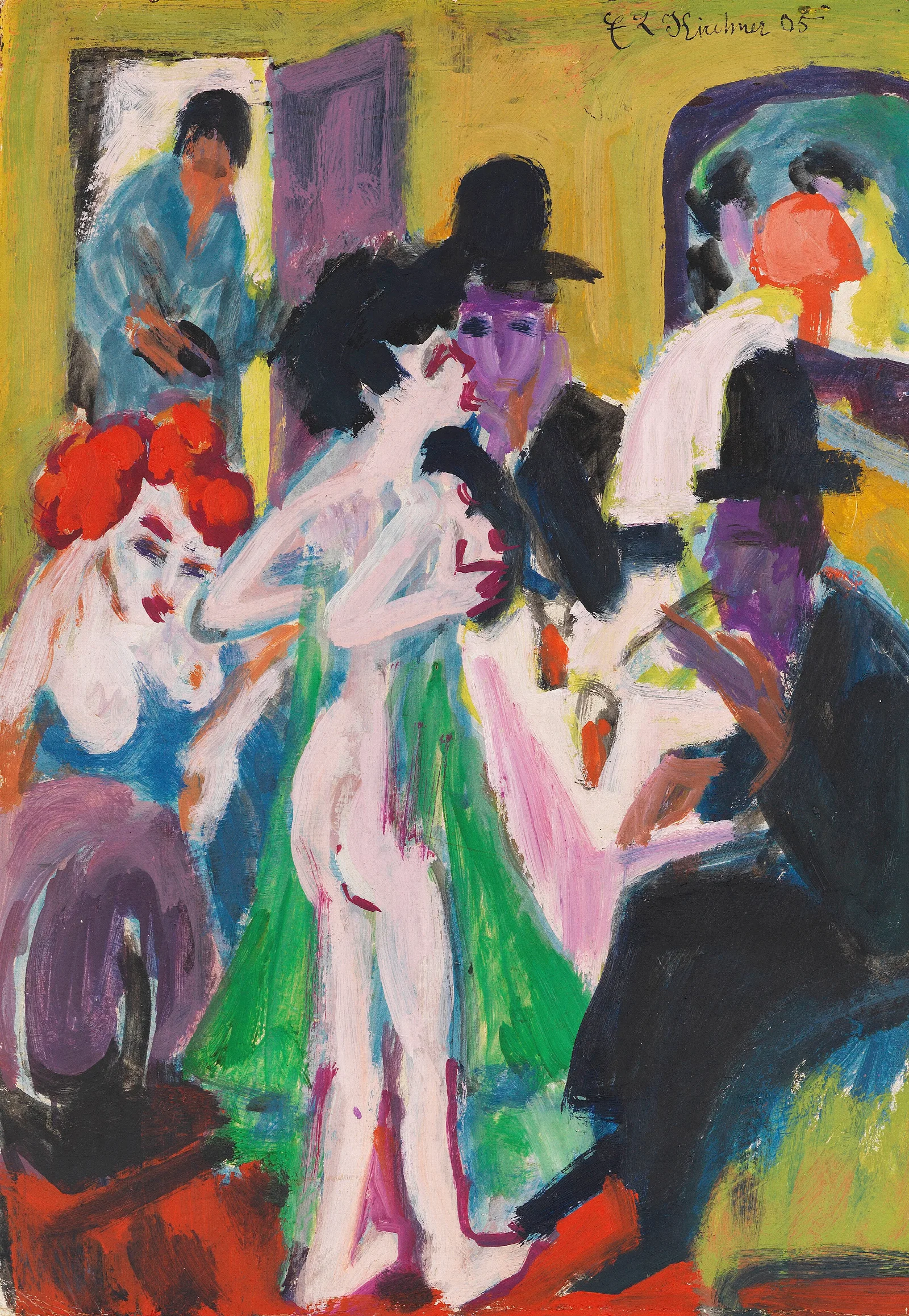 Im Bordell Wall Art by Ernst Ludwig Kirchner - Canvas Print